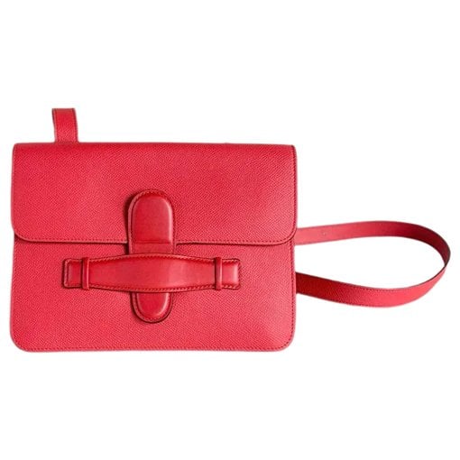 Symmetrical leather handbag