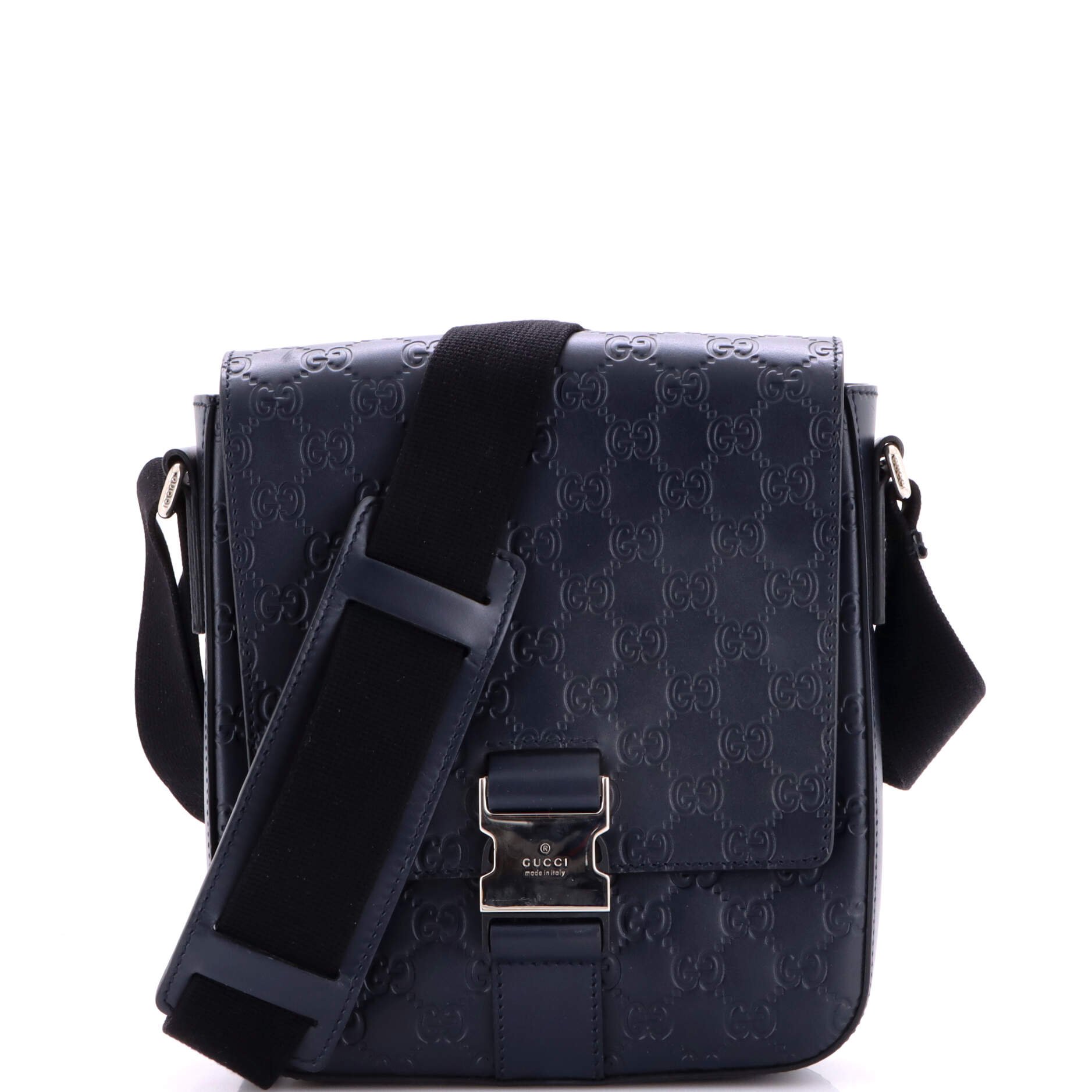 Buckle Flap Messenger Bag Guccissima Leather Small