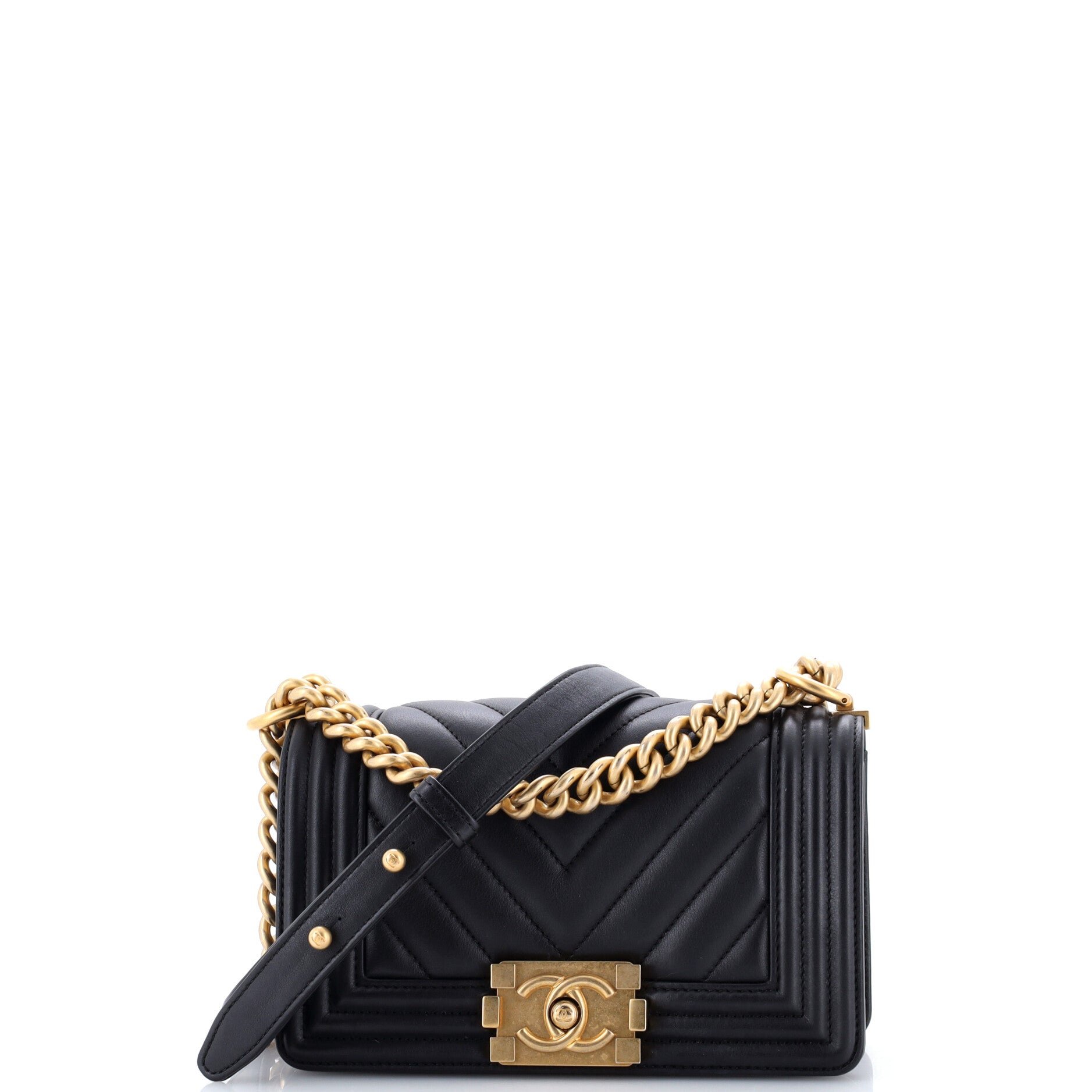Boy Flap Bag Chevron Lambskin Small
