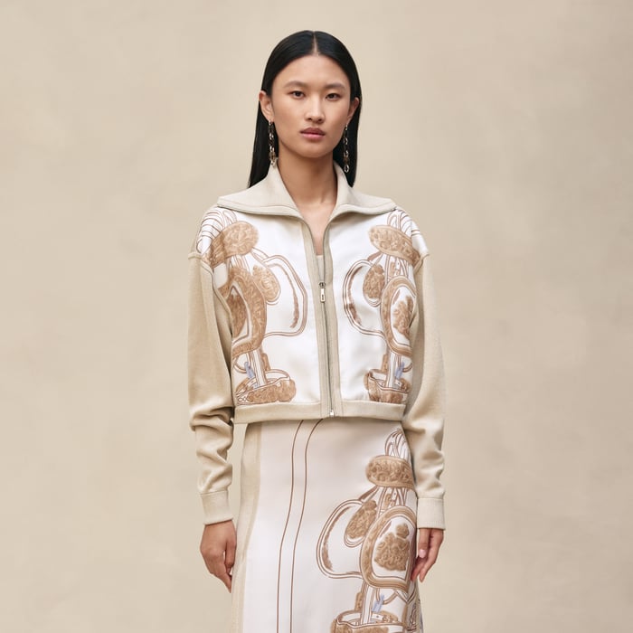 Blanc Nacre "Brides De Gala" Short Zipped Jacket