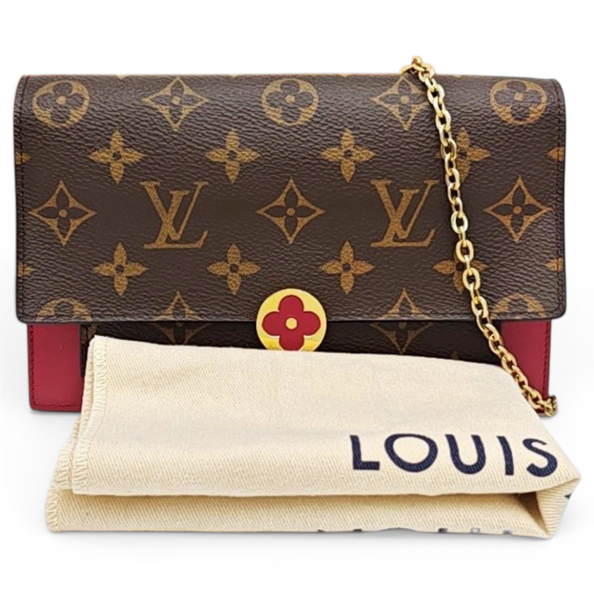 Flore chain leather crossbody bag