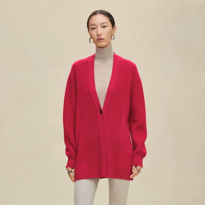 Rose Framboise Long Cardigan