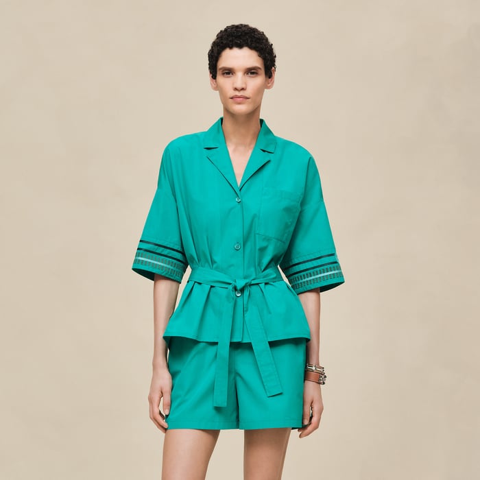 Vert Tourmaline Embroidered Beach Tunic