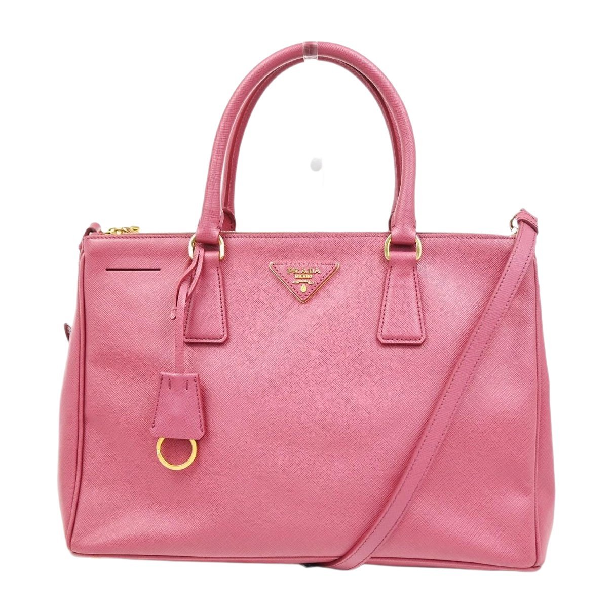 Double leather handbag