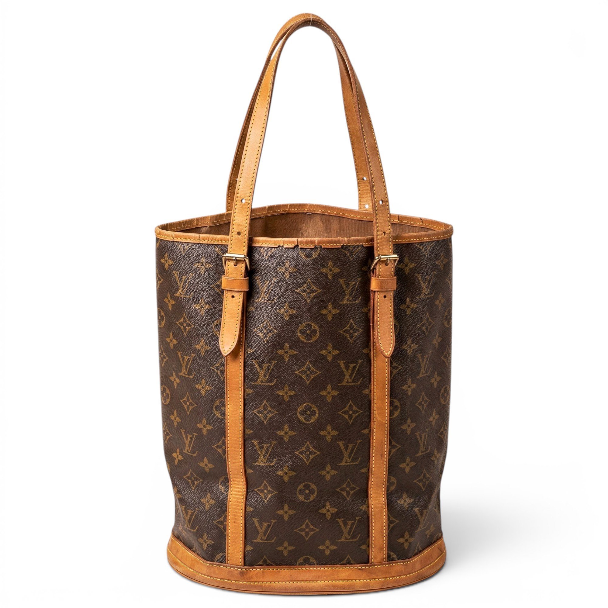 Bucket leather handbag