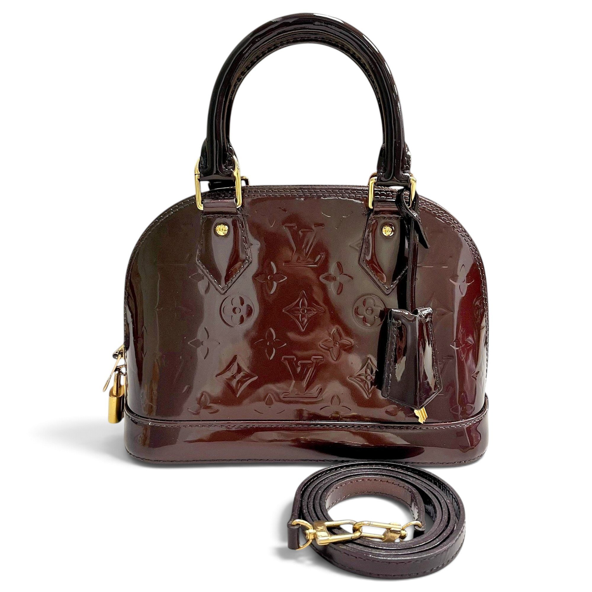 Louis Vuitton Alma BB patent leather handbag