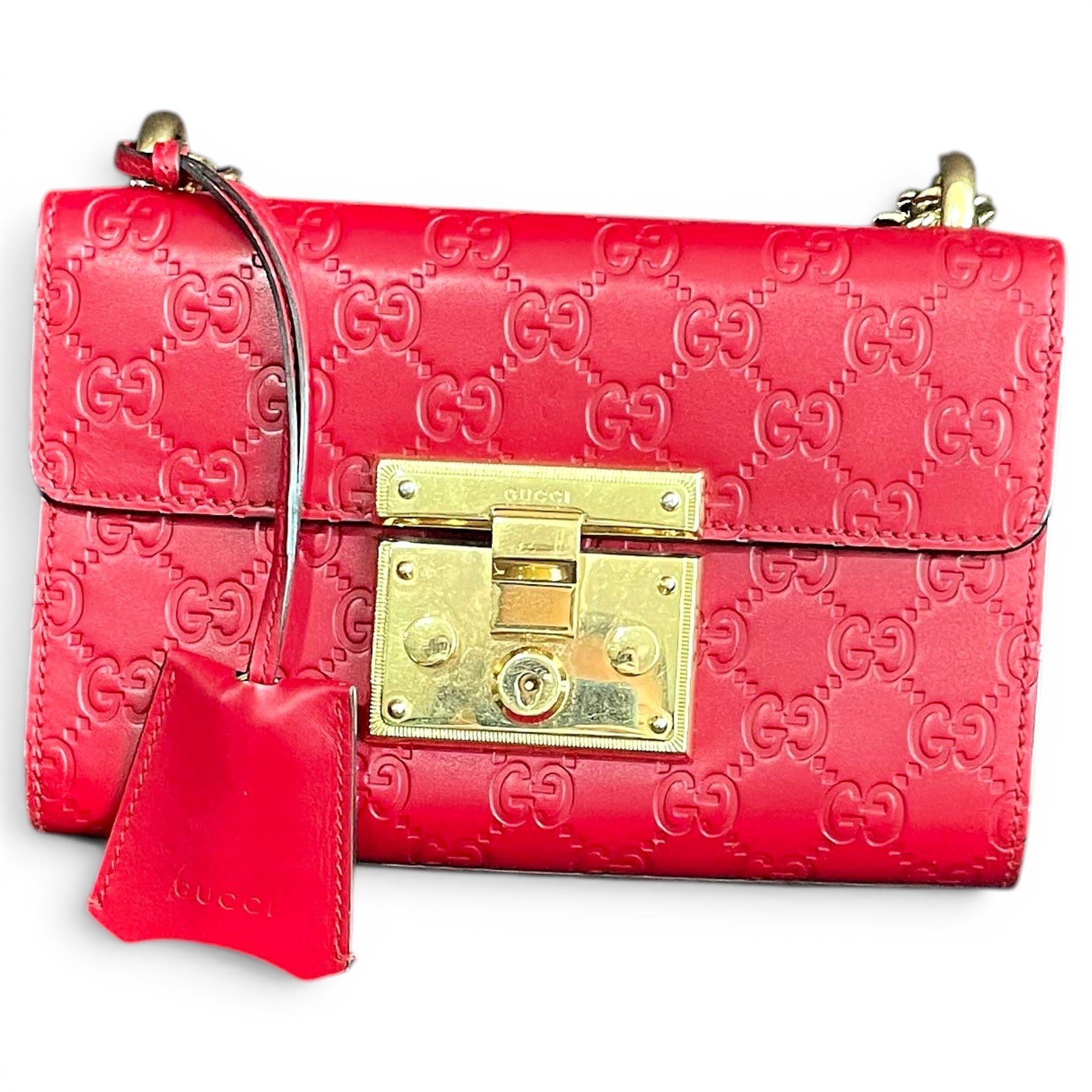Padlock leather handbag