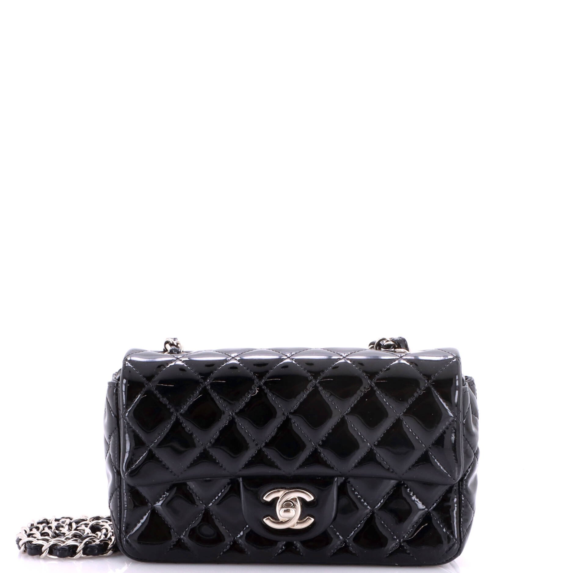 Classic Single Flap Bag Quilted Patent Mini