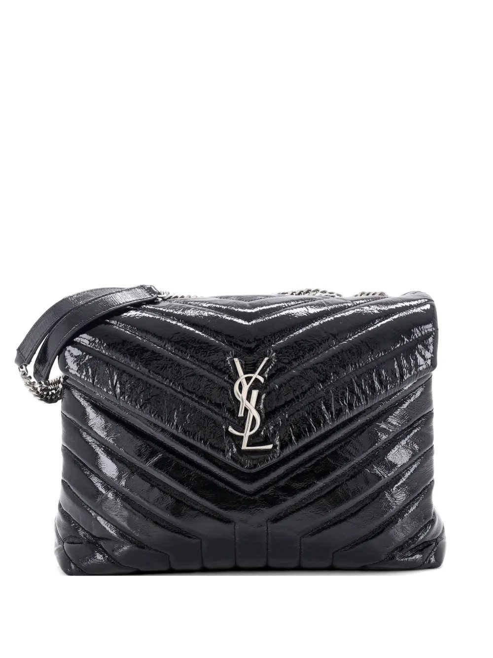 Loulou Matelasse Chevron Patent Medium shoulder bag