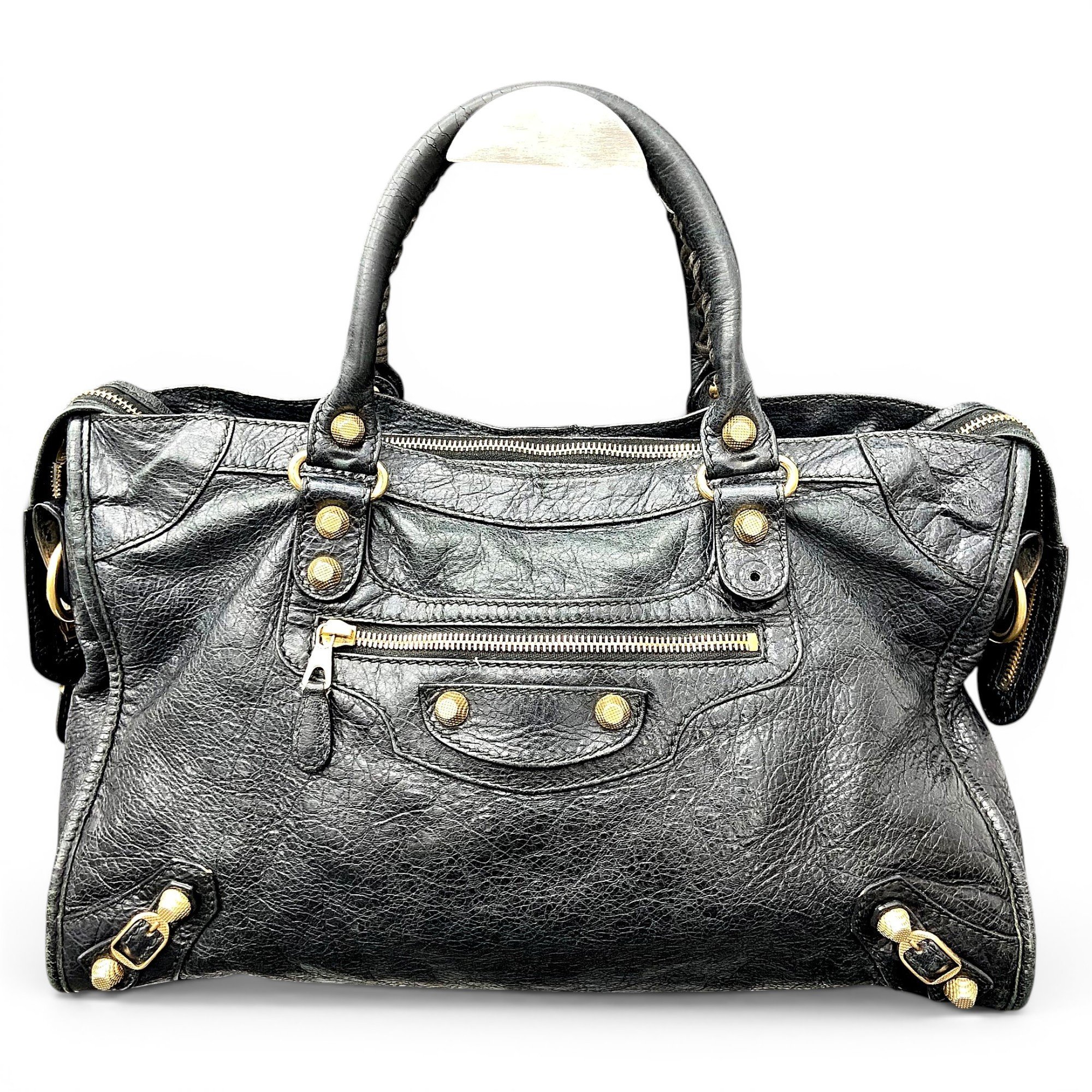 City leather handbag