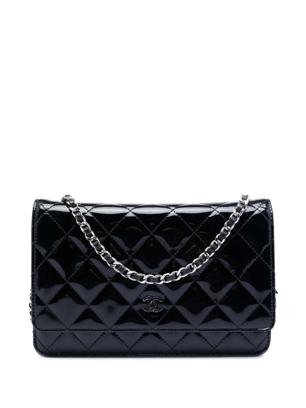 2012-2013 CC Quilted Patent Wallet On Chain crossbody bag