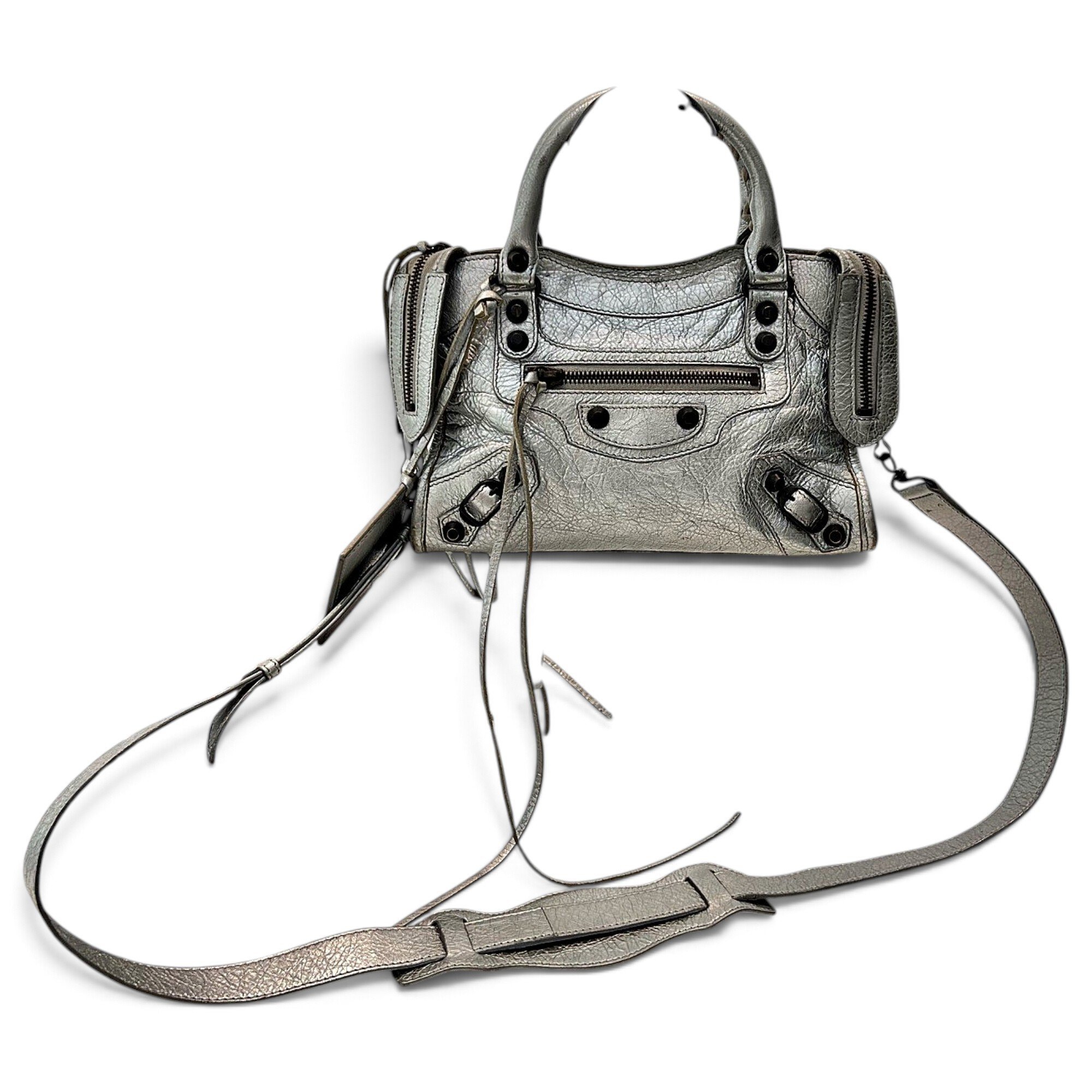 City leather handbag