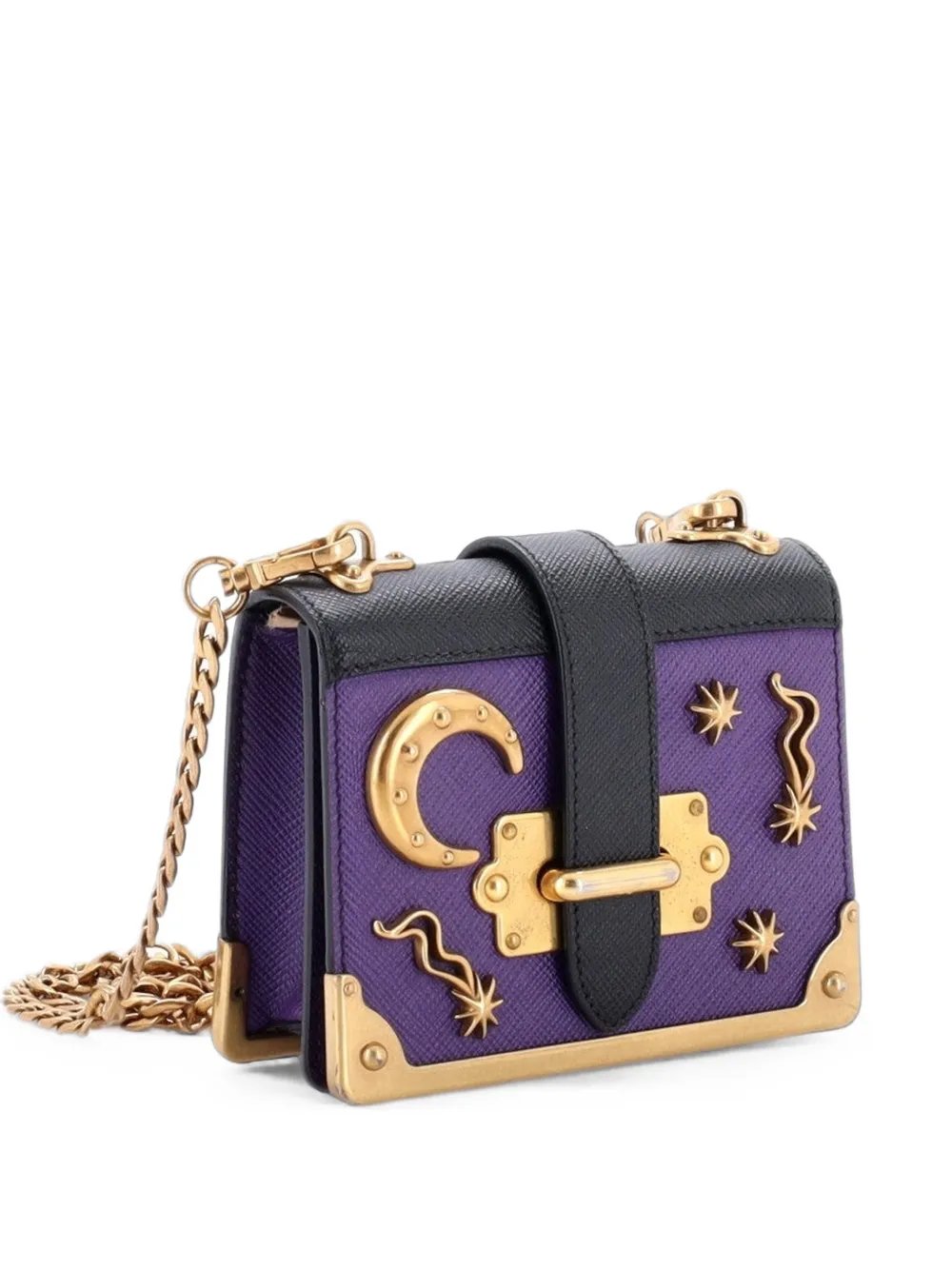 Cahier Embellished Leather Micro crossbody bag