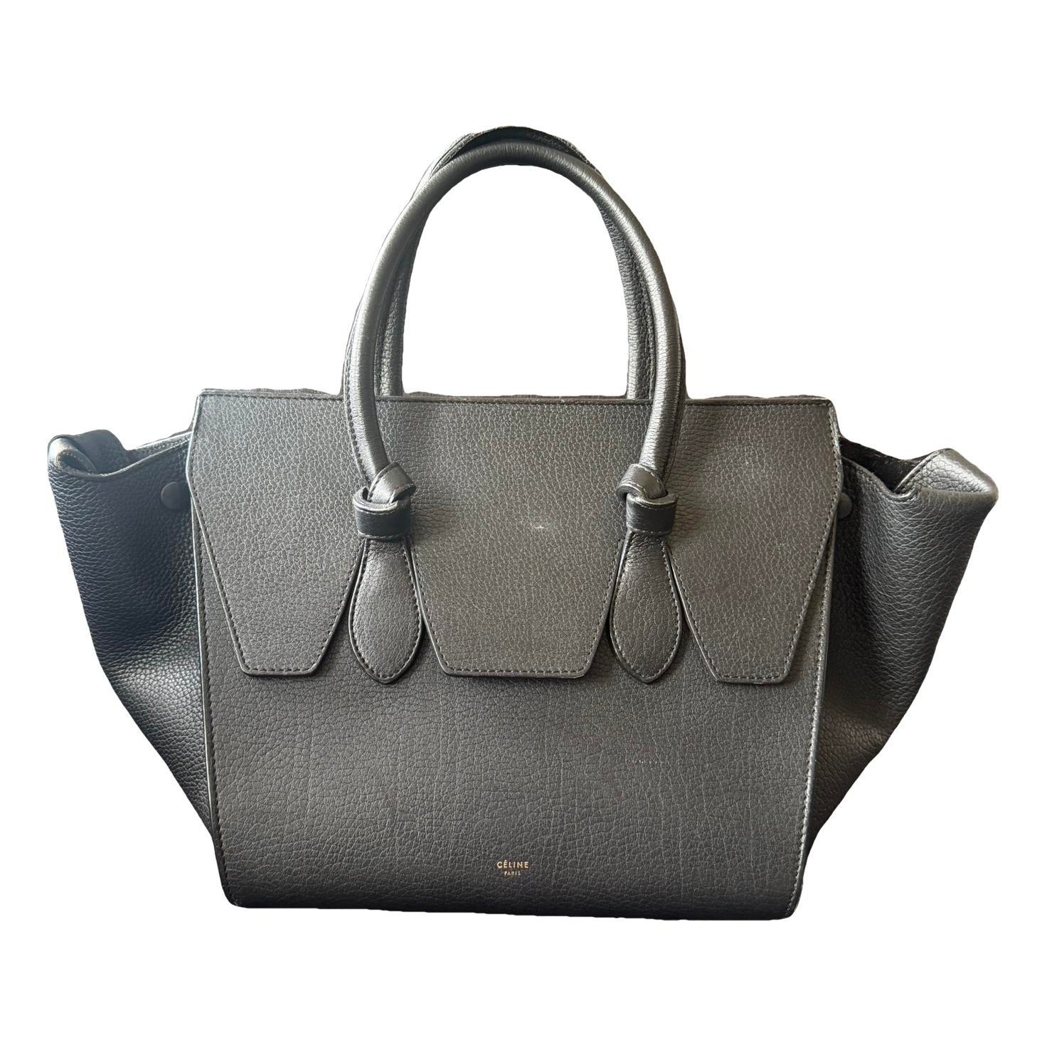 Tie leather handbag