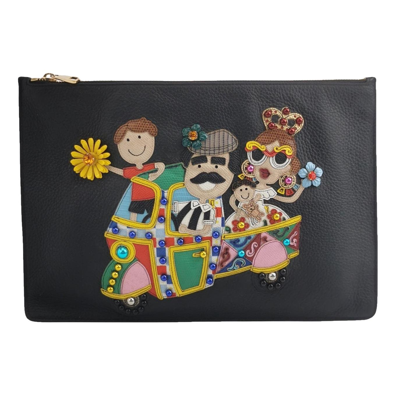 Leather clutch bag
