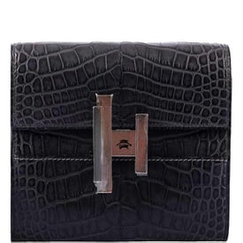 Hermes Hermès Cinhetic Wallet Matte Graphite Alligator Palladium Hardware