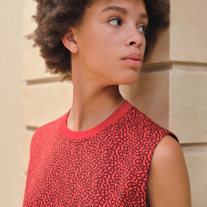 Rouge Écarlate "Naoussa Chaine" Sleeveless Maxi T-shirt
