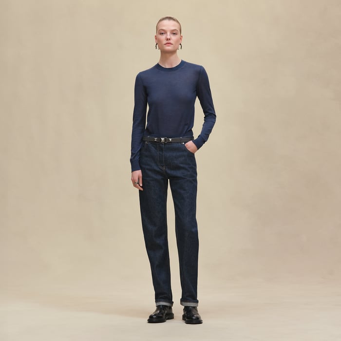 Bleu Encre Long-sleeve Sweater