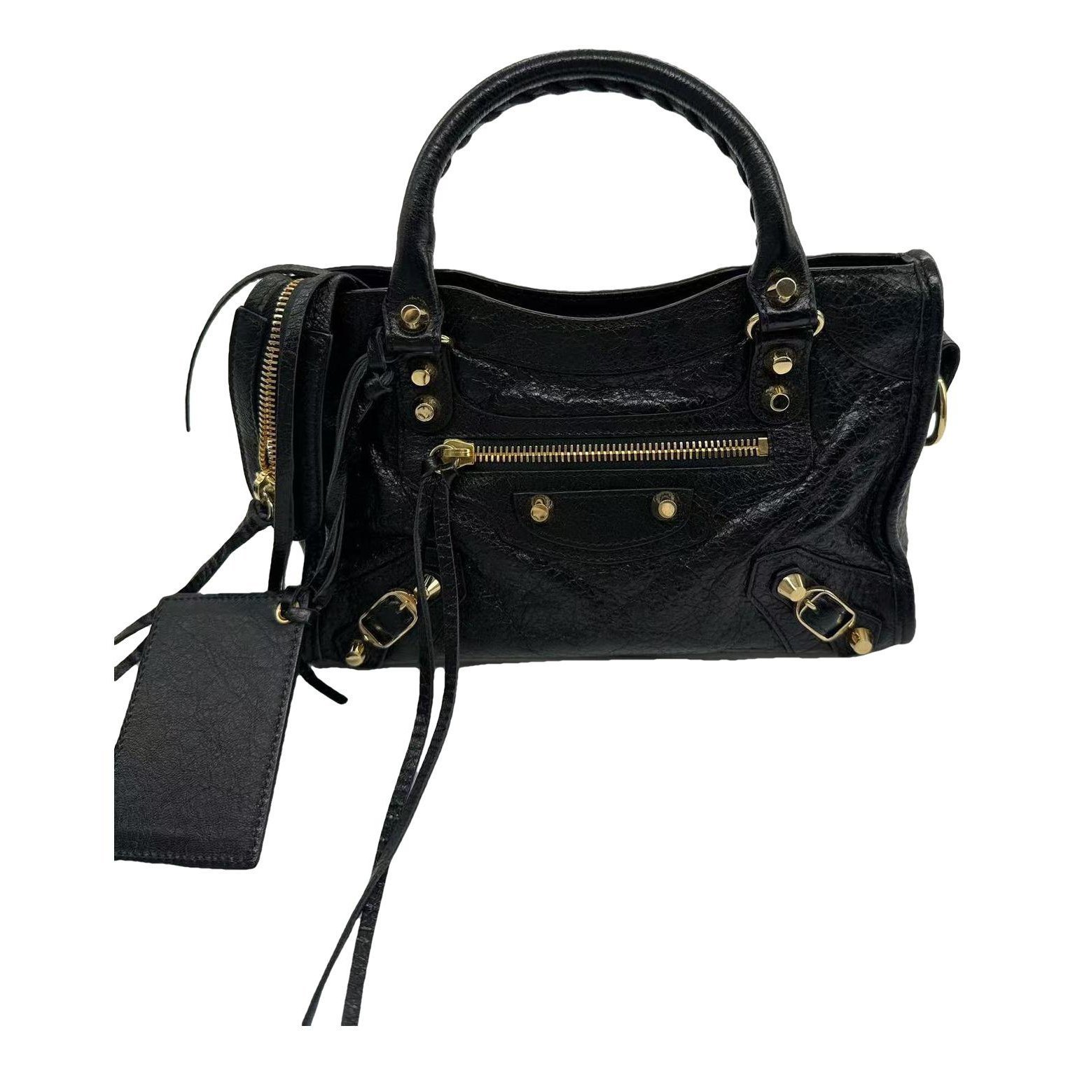 City leather handbag