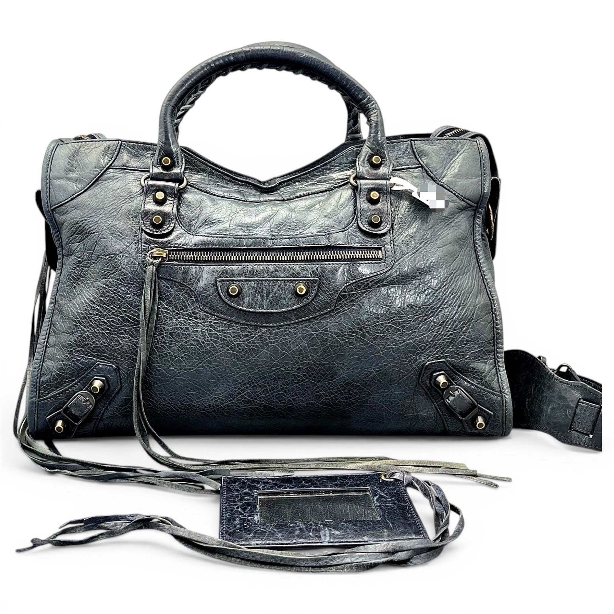 City leather handbag