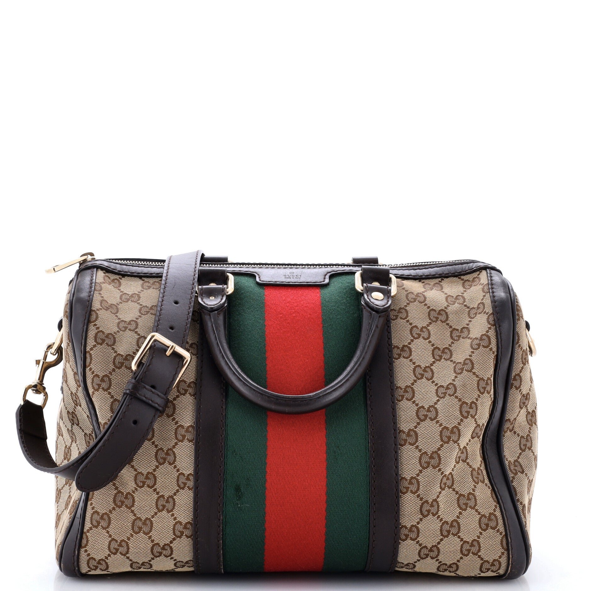 Vintage Web Boston Bag GG Canvas Medium