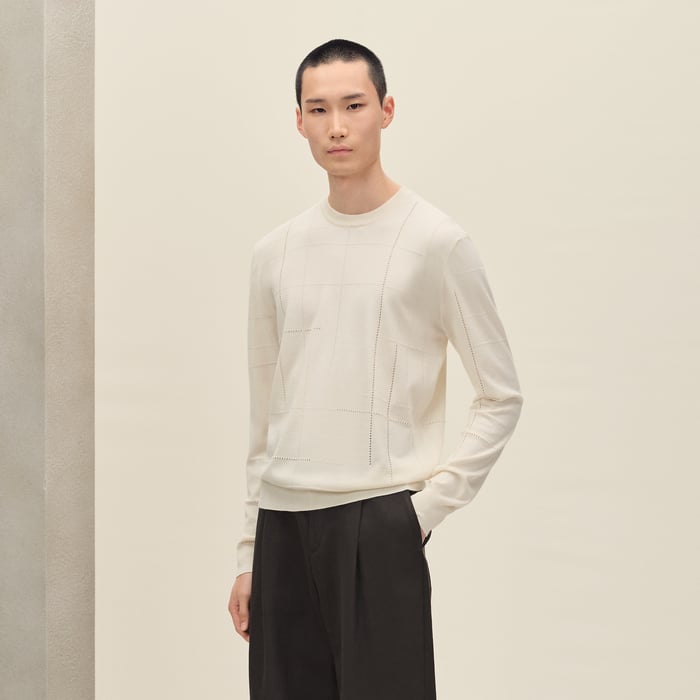 Écru "Jeu De Points Sellier" Crewneck Sweater