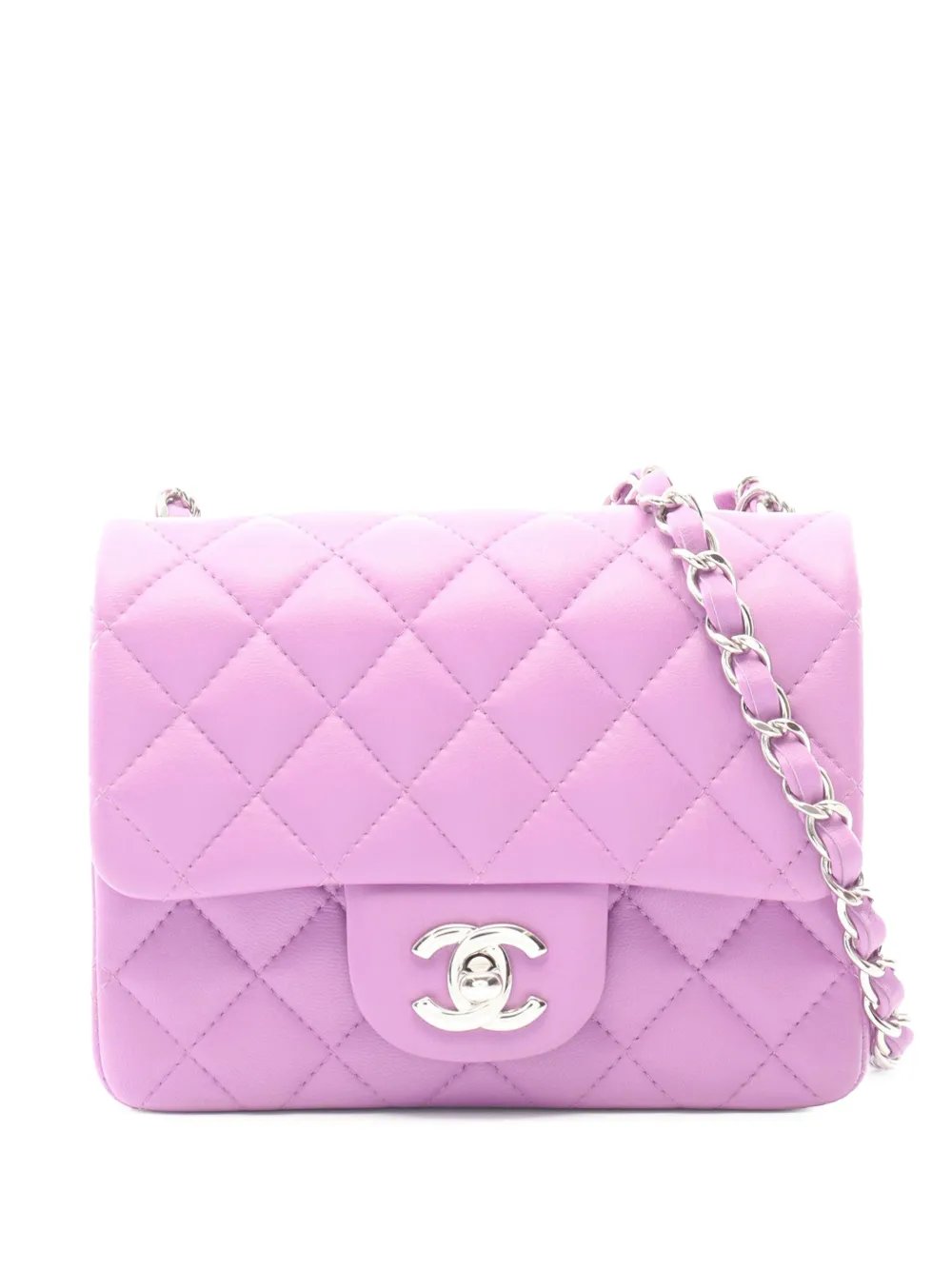2019 Mini Square Classic Lambskin Single Flap crossbody bag