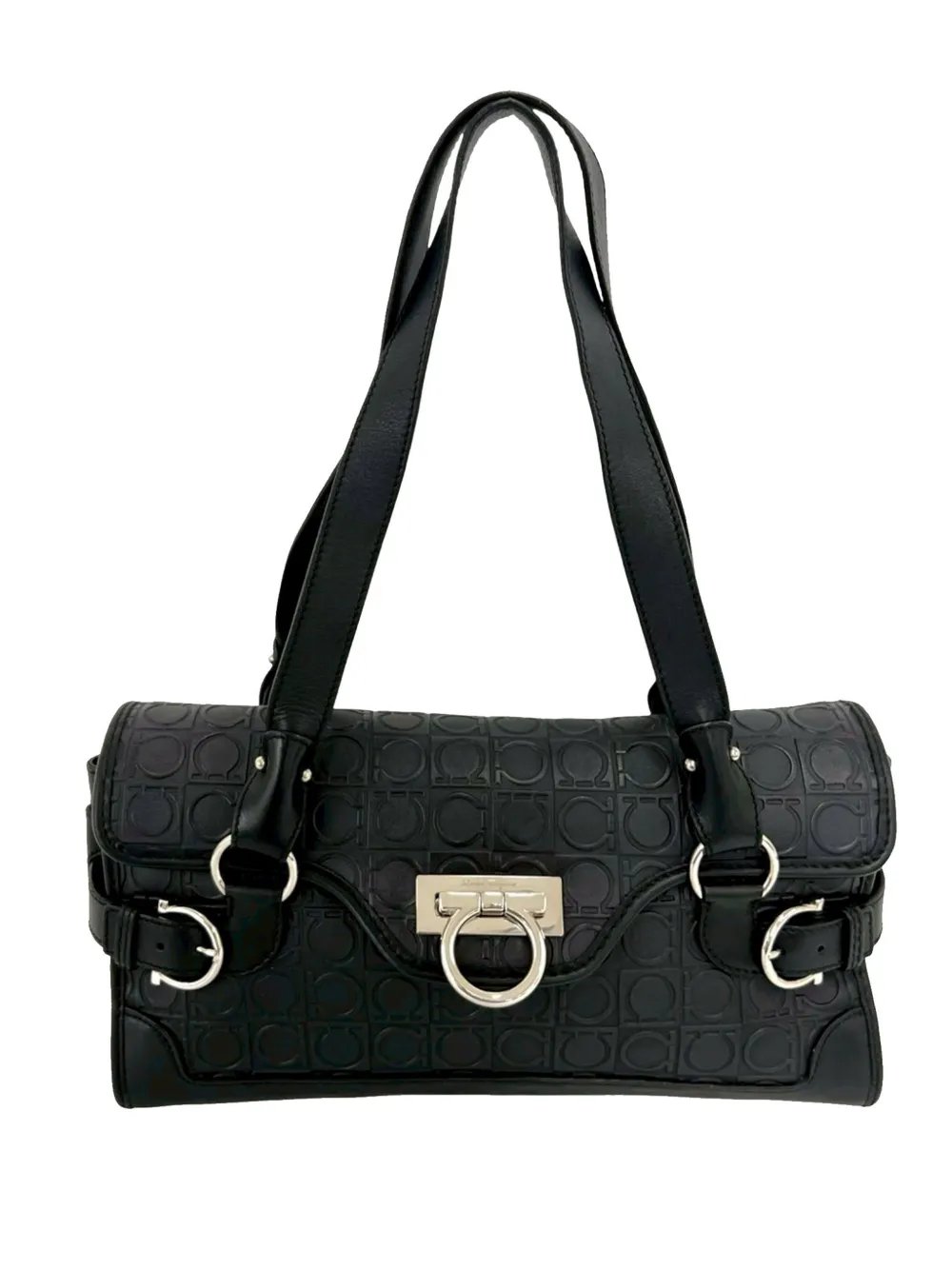 2010-2026 Gancini Embossed Leather shoulder bag