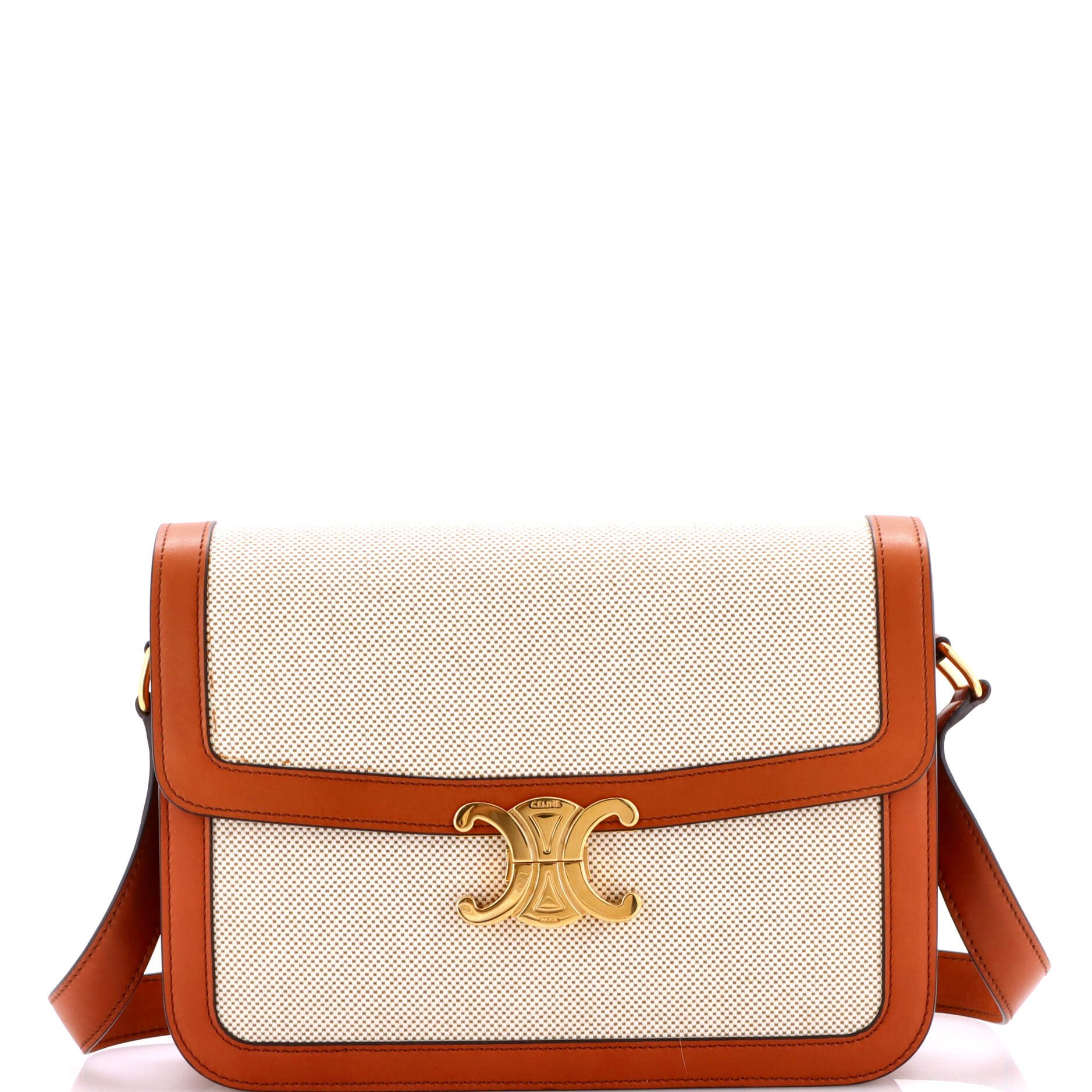 Celine Triomphe Shoulder Bag Canvas with Leather Medium