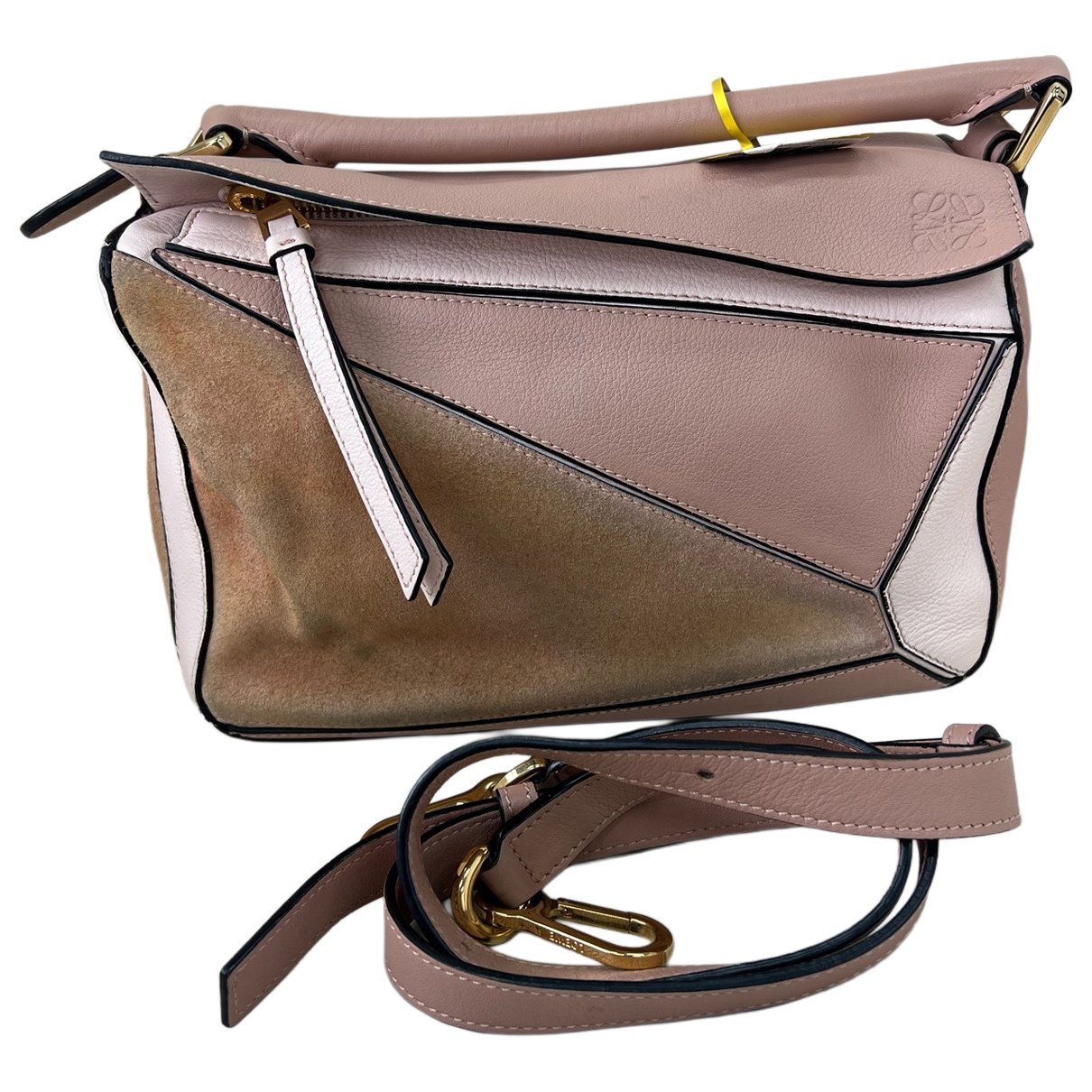 Puzzle leather handbag