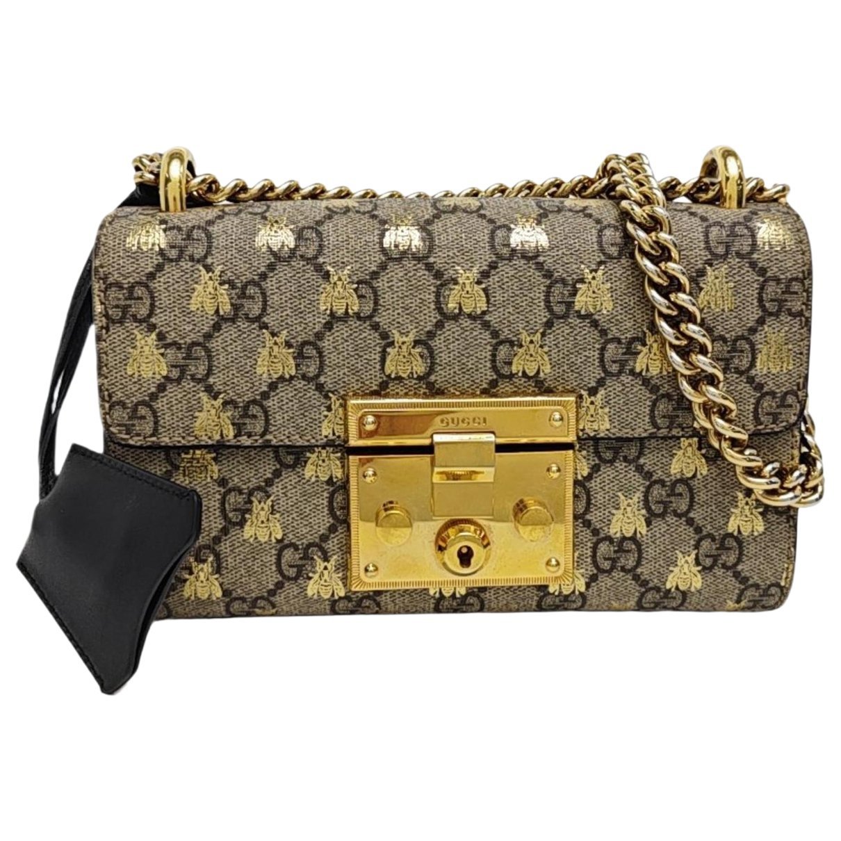 Padlock leather handbag