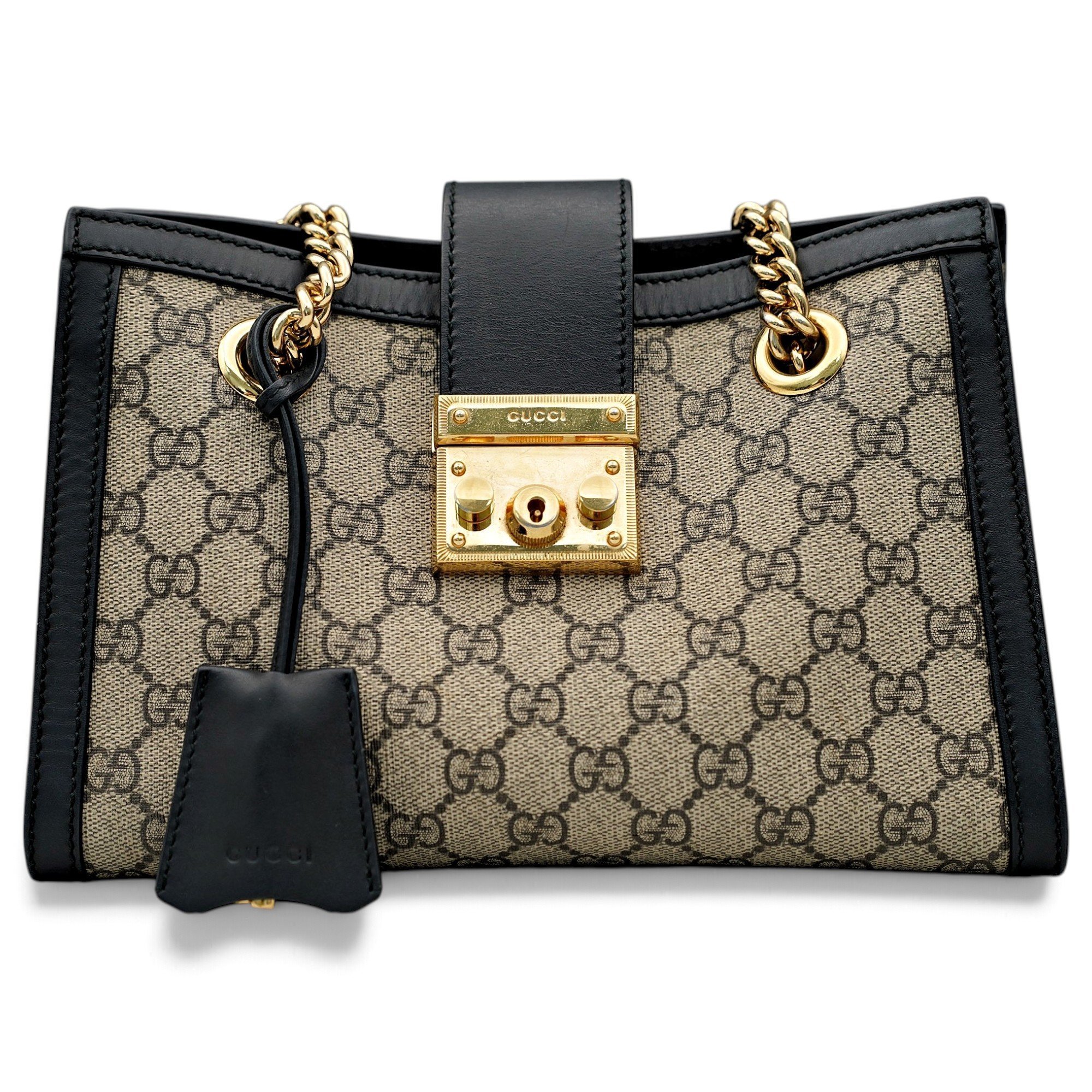 Padlock leather handbag