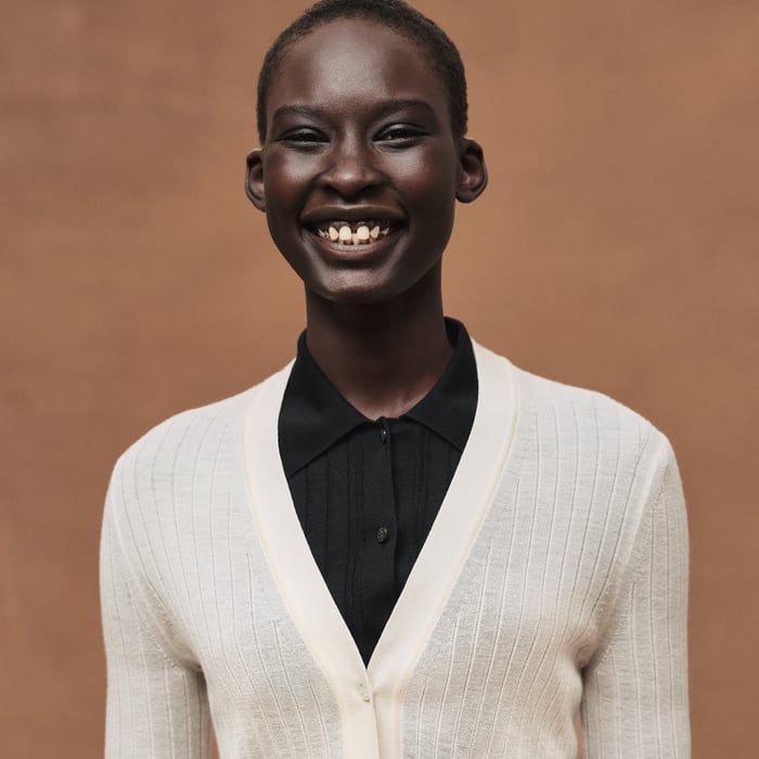 Blanc Naturel Long-sleeve Cardigan