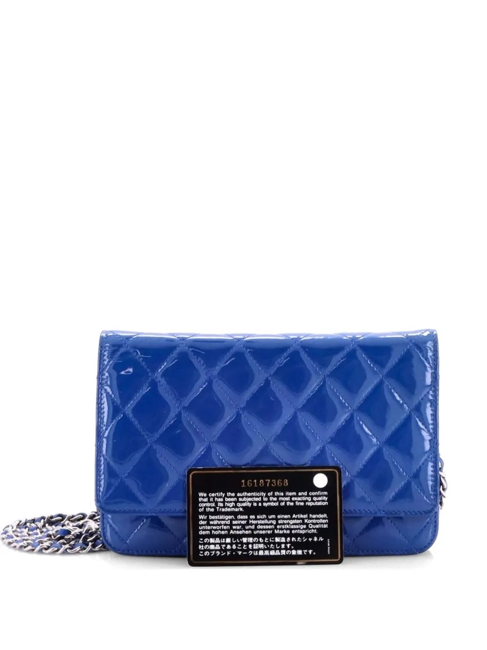 Wallet on Chain Quilted Patent crossbody bag
