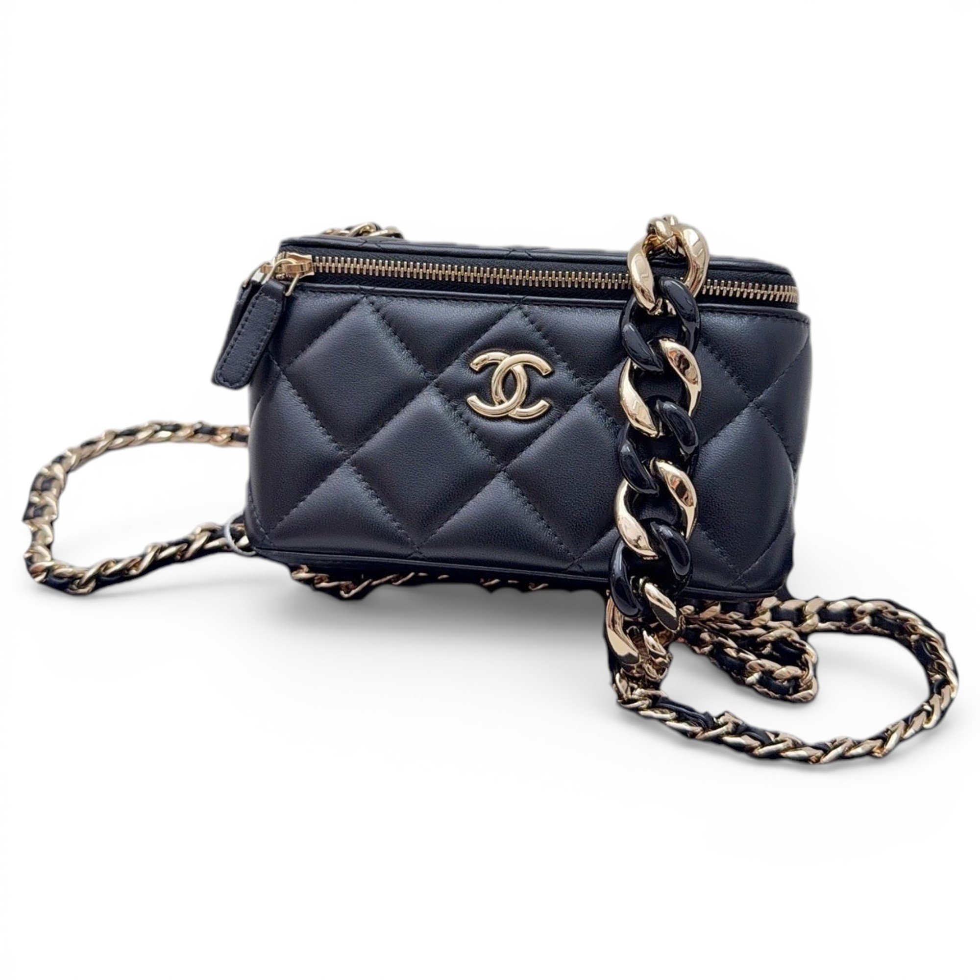 Vanity leather handbag