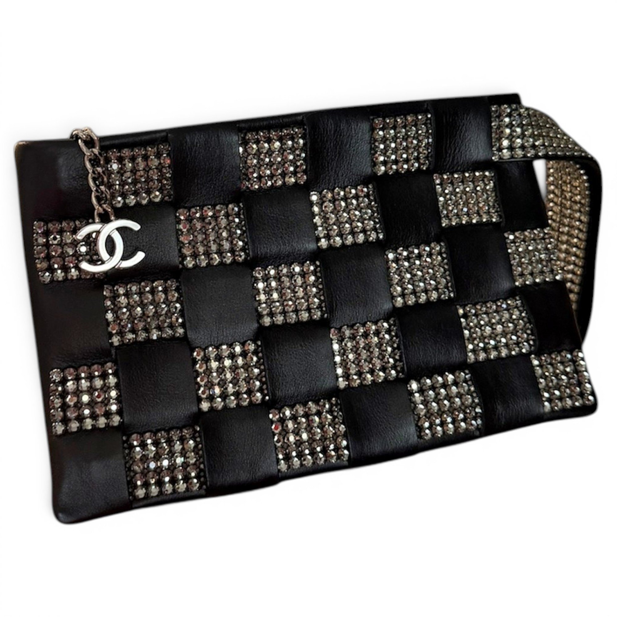 Leather clutch bag