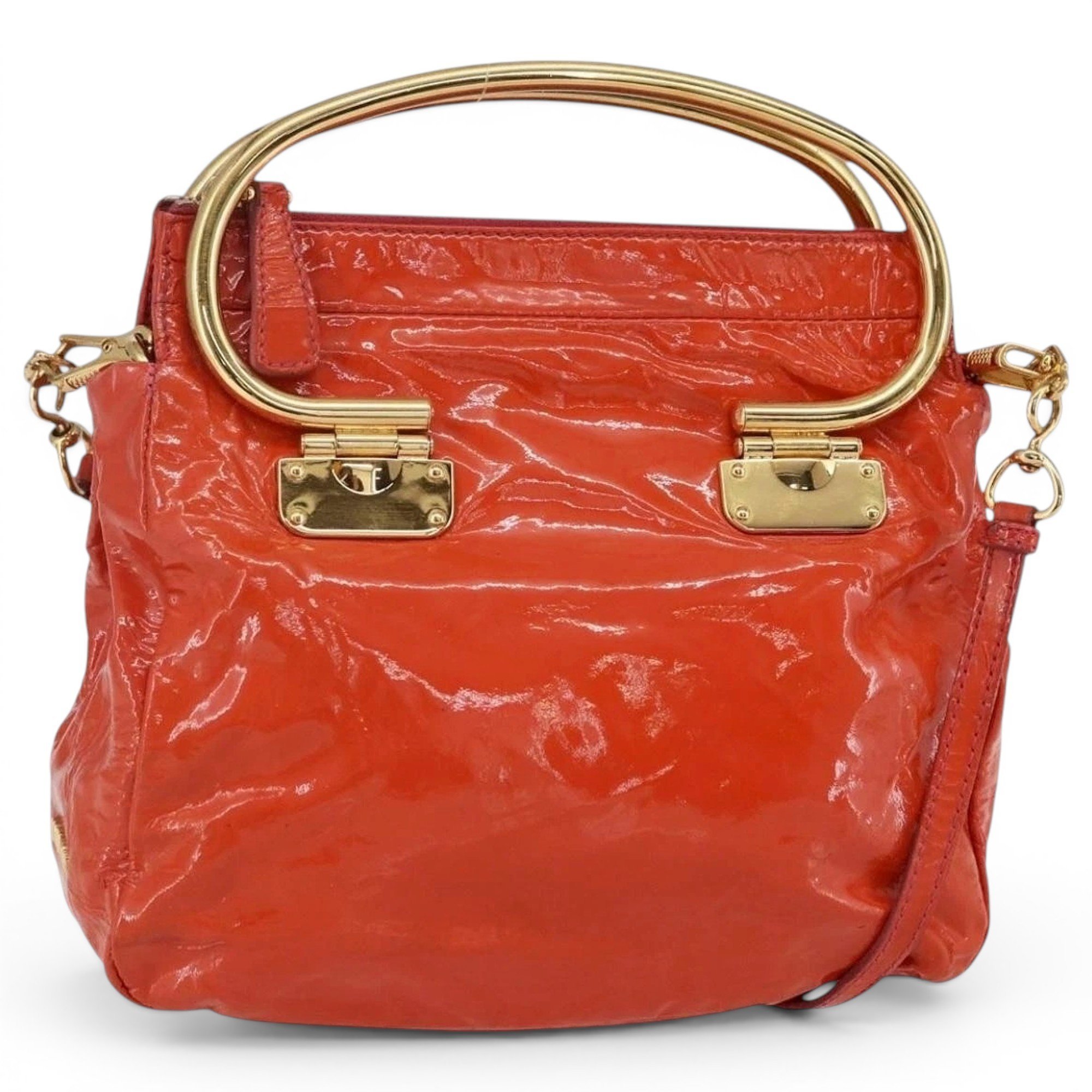 Patent leather handbag