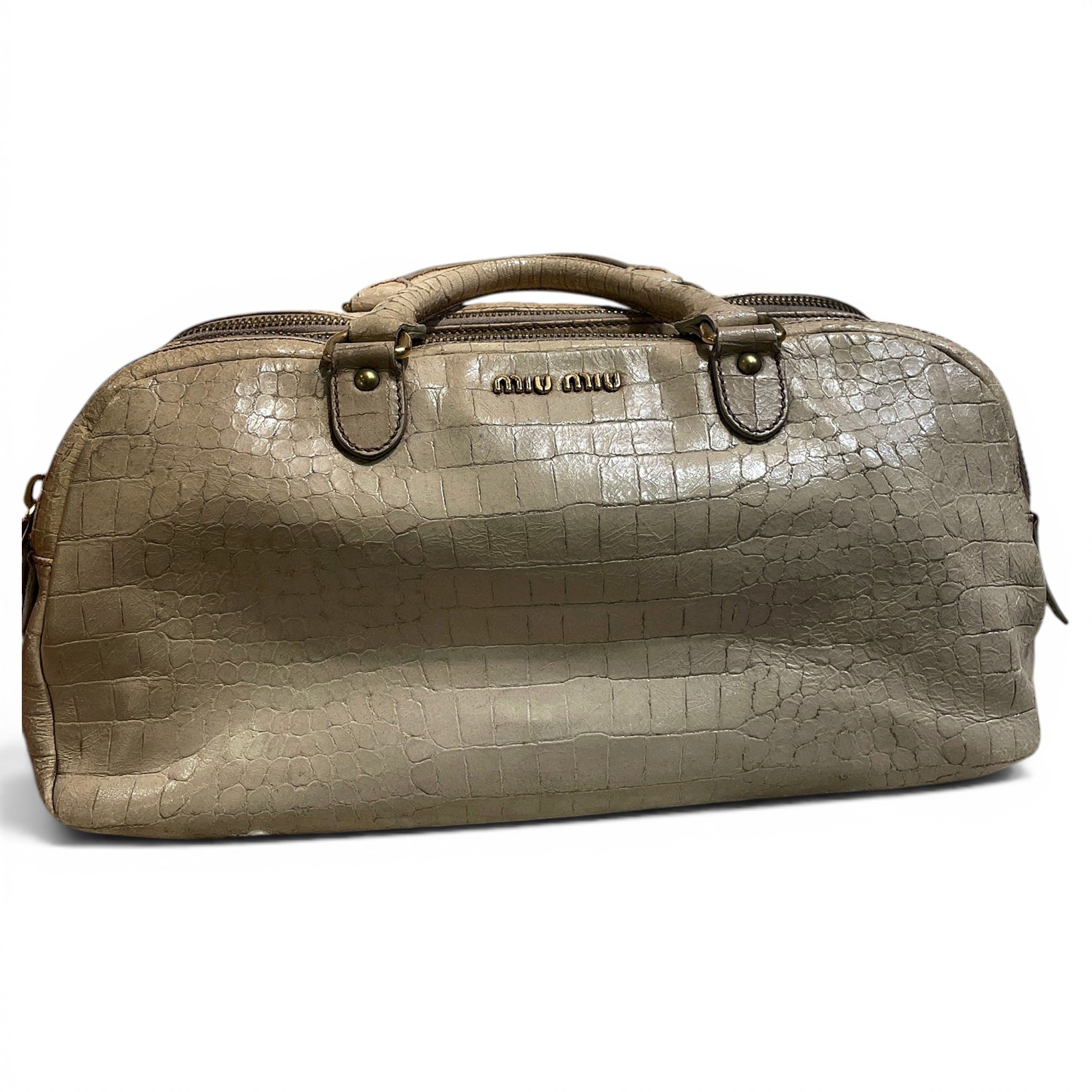 Leather bowling bag