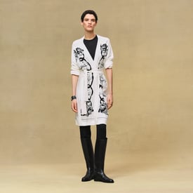 "Ferronnerie Remix" long-sleeve twillaine cardigan