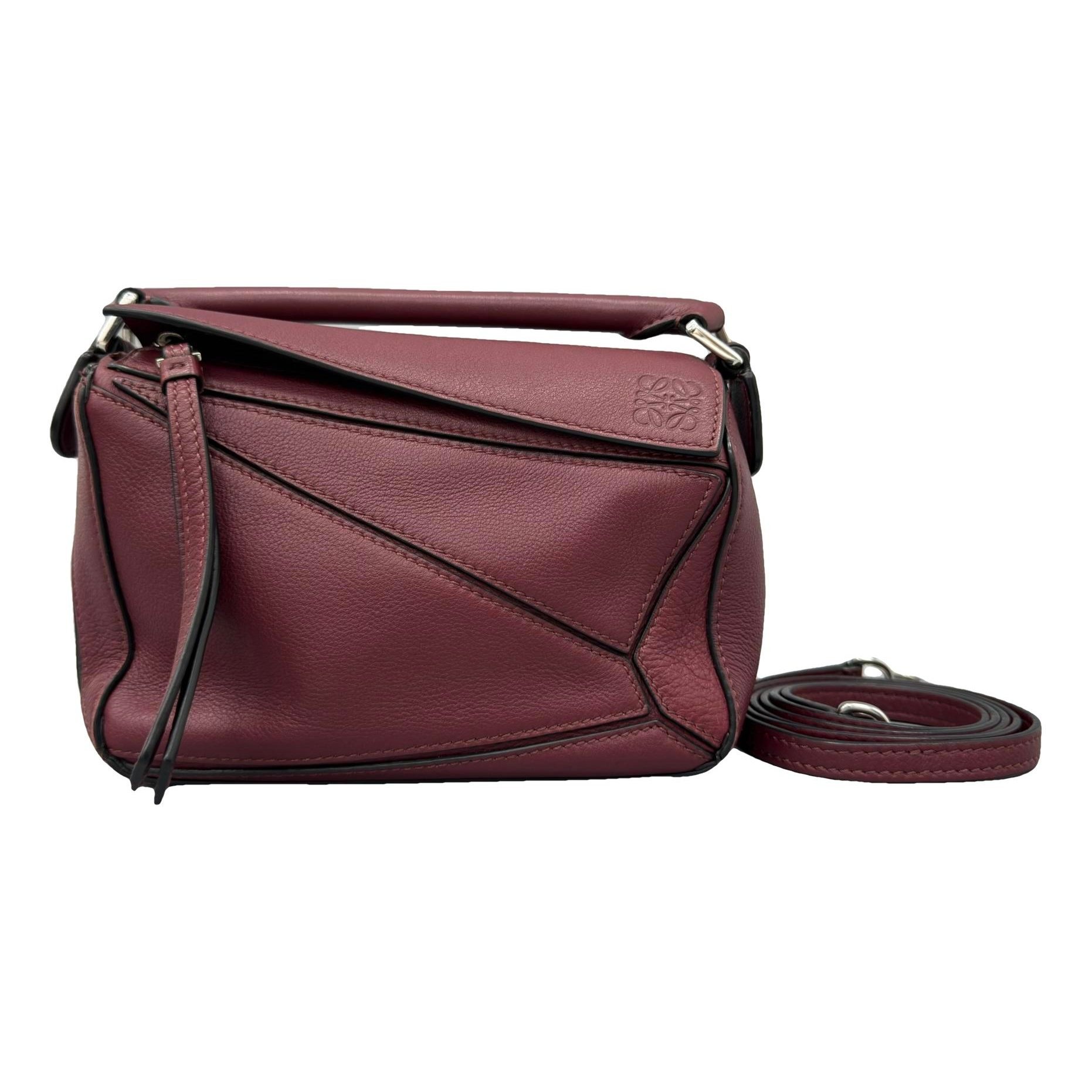 Puzzle leather handbag