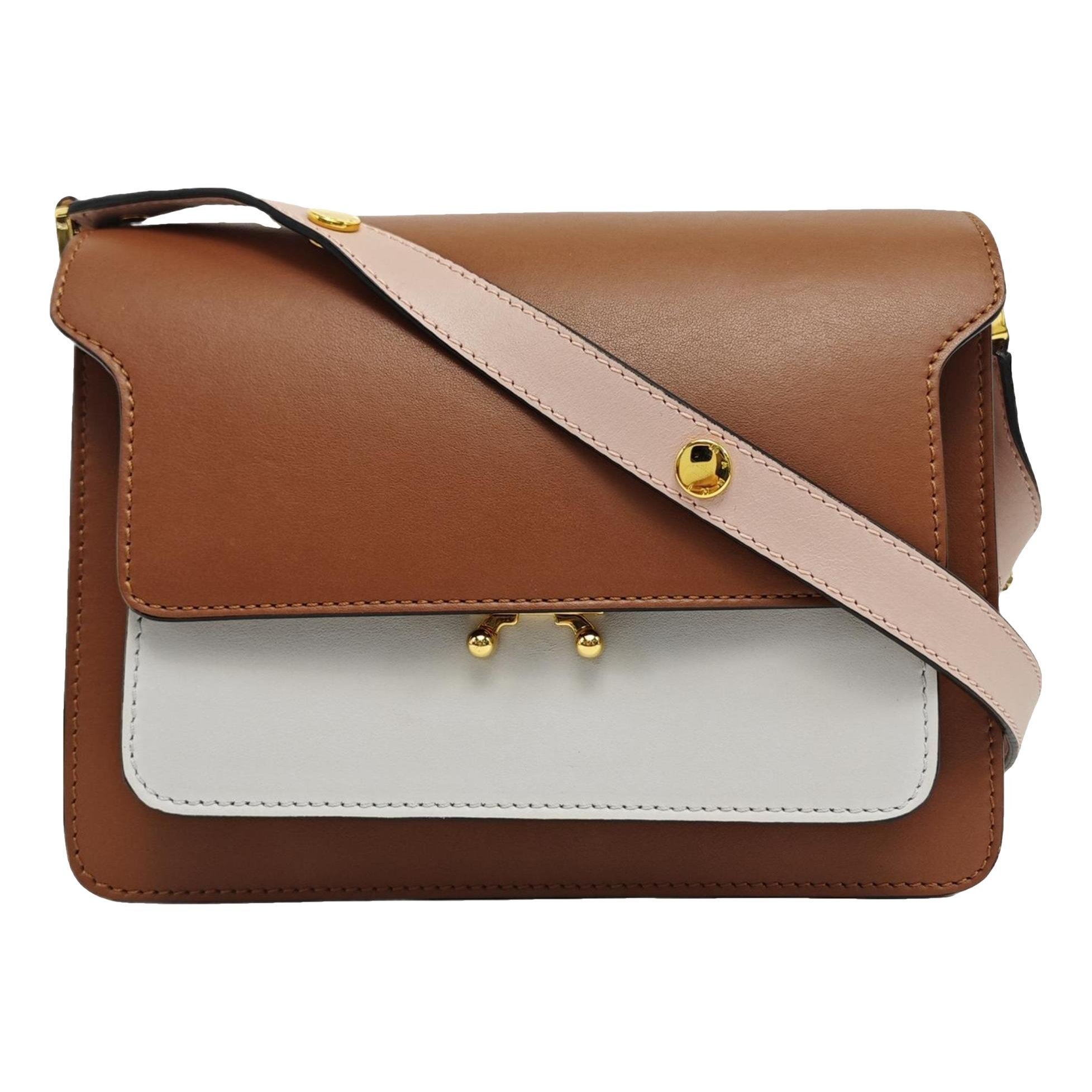 Trunk leather crossbody bag