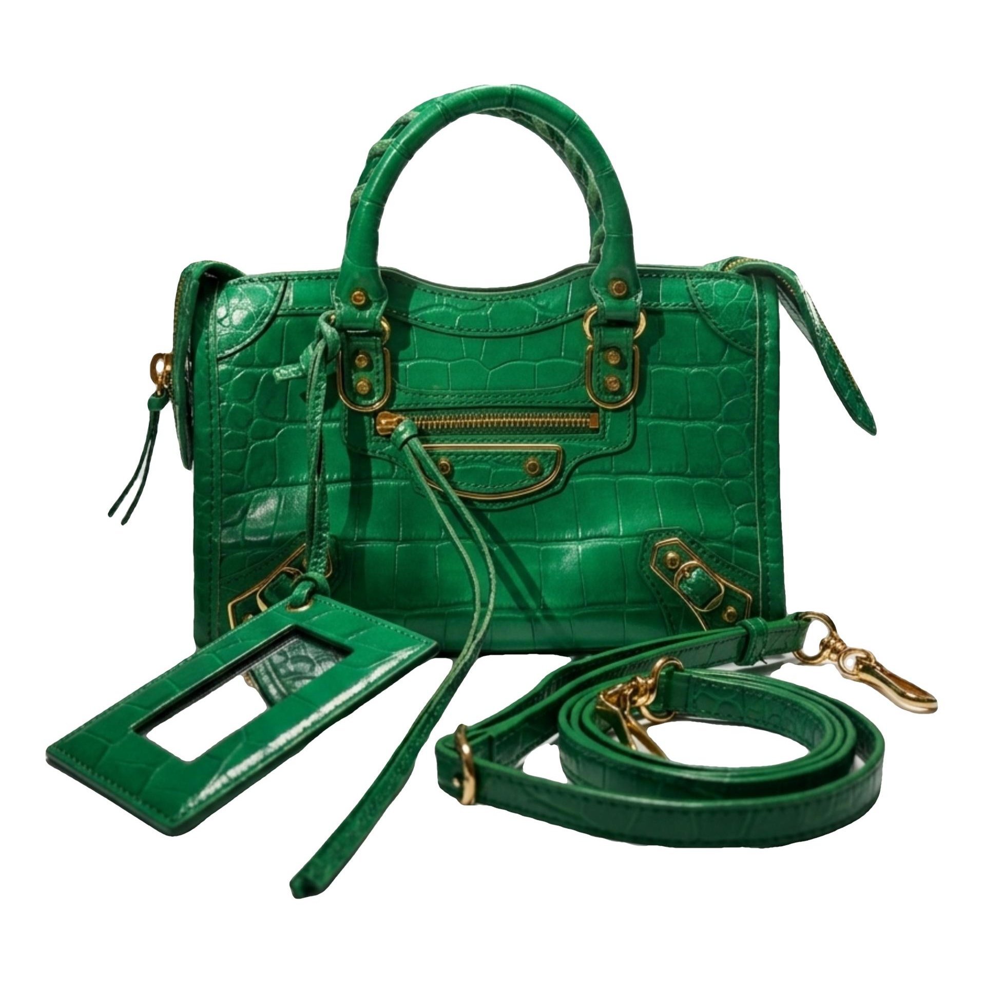 Classic Metalic leather handbag