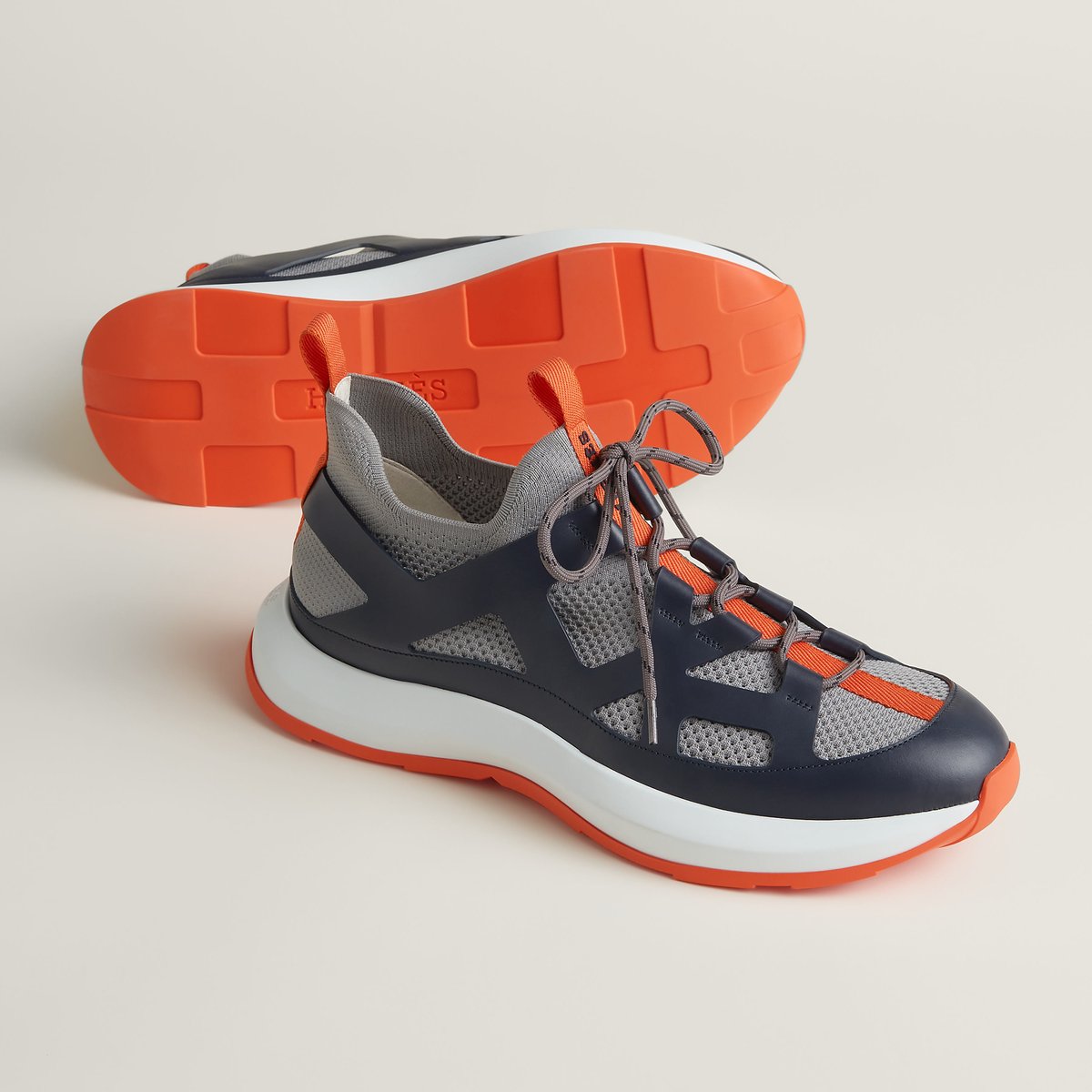 Hermès Katana sneaker Gris Silex/Marine | BagUSeek