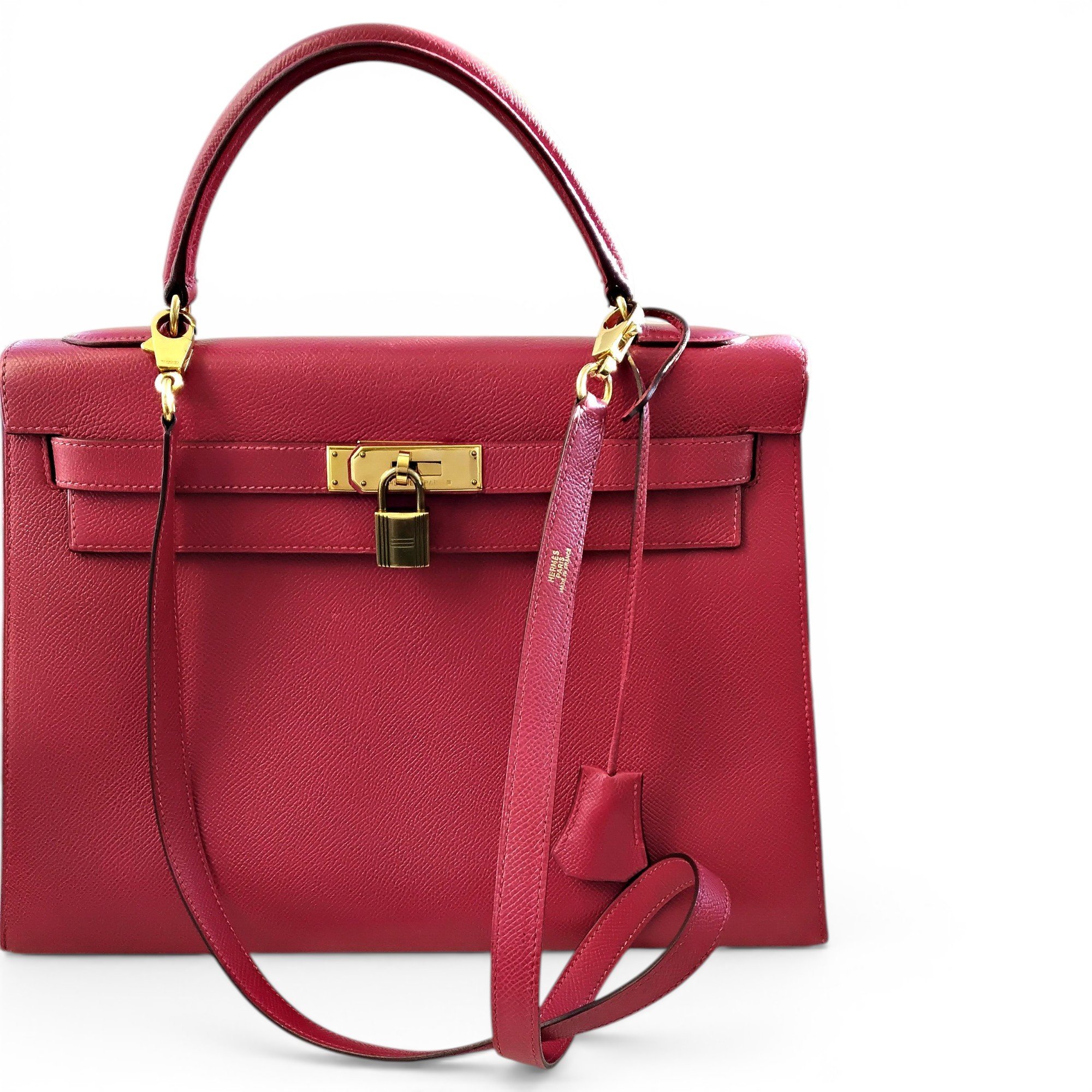 Hermes Kelly 32 Handbag Courchevel Leather 1991