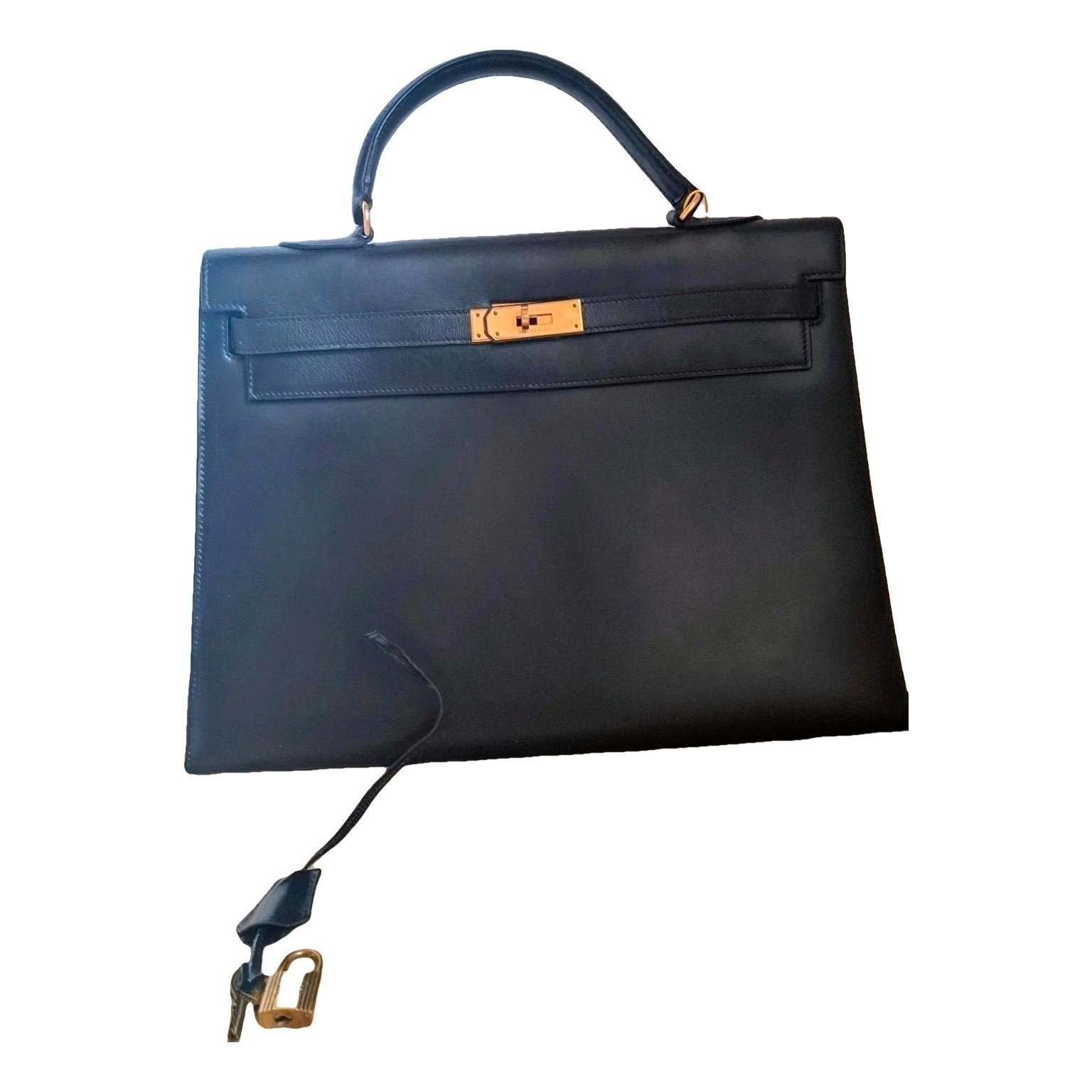 Hermes Kelly 35 Handbag Box Calf Leather 1977