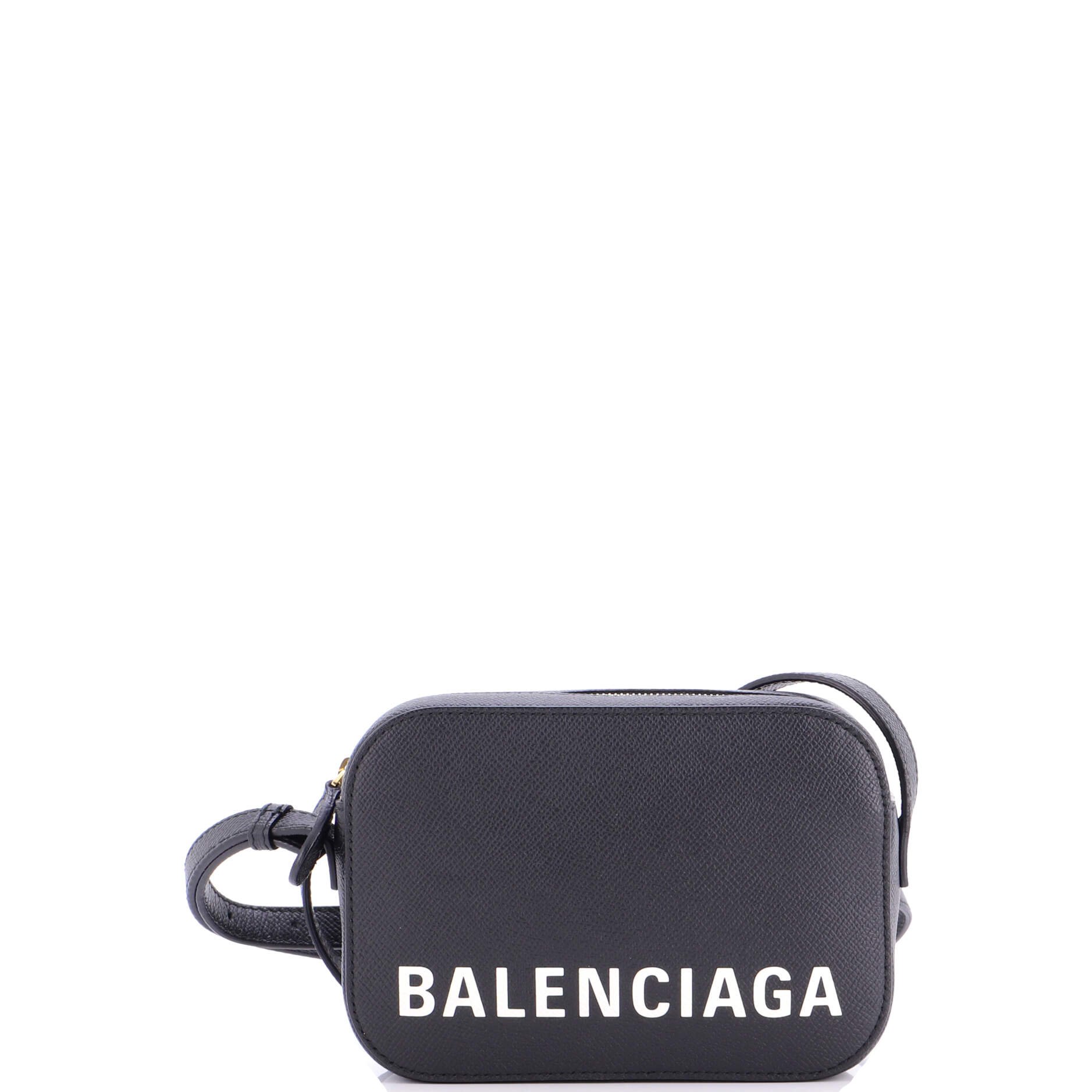 Balenciaga Logo Ville Camera Bag Leather XS