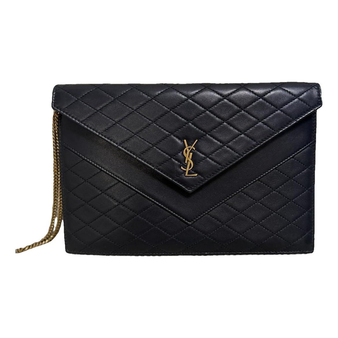Leather clutch bag