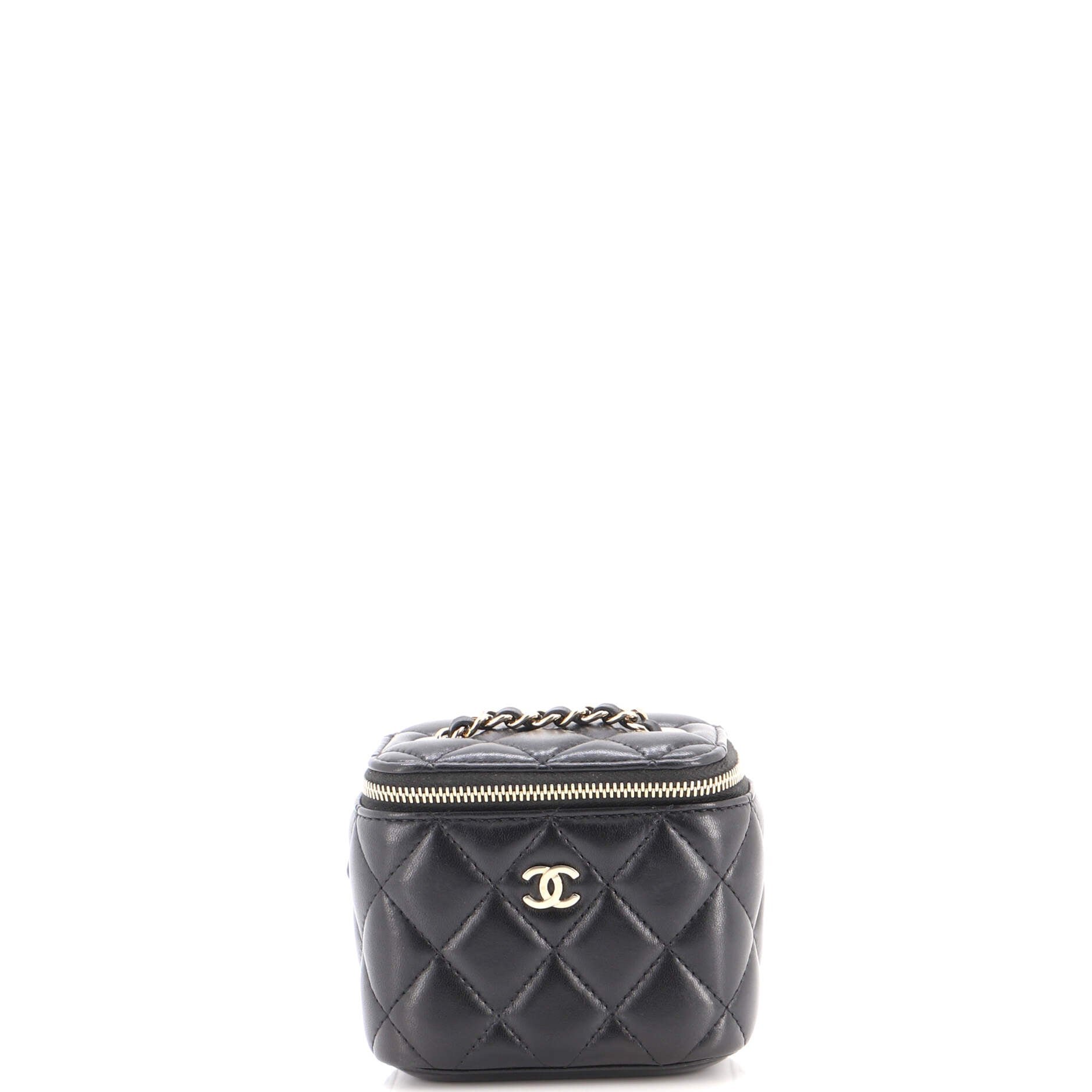 Classic Vanity Case with Chain Quilted Lambskin Mini