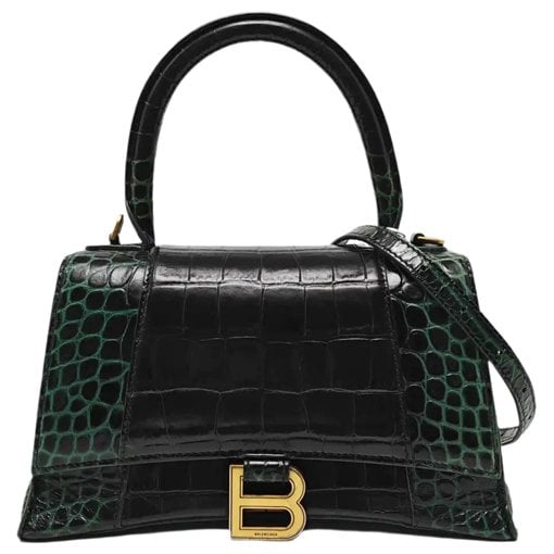 Hourglass leather handbag