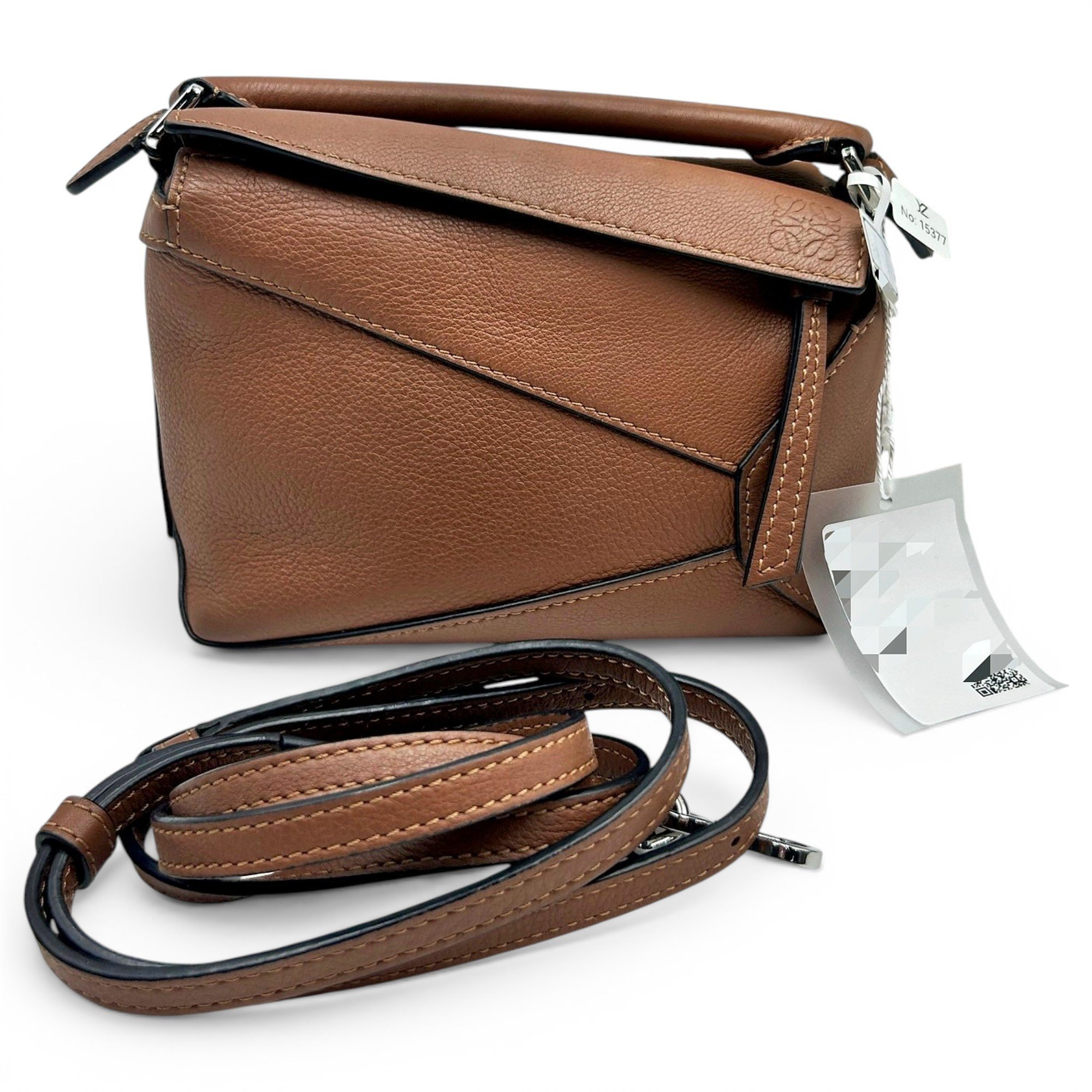 Puzzle leather handbag